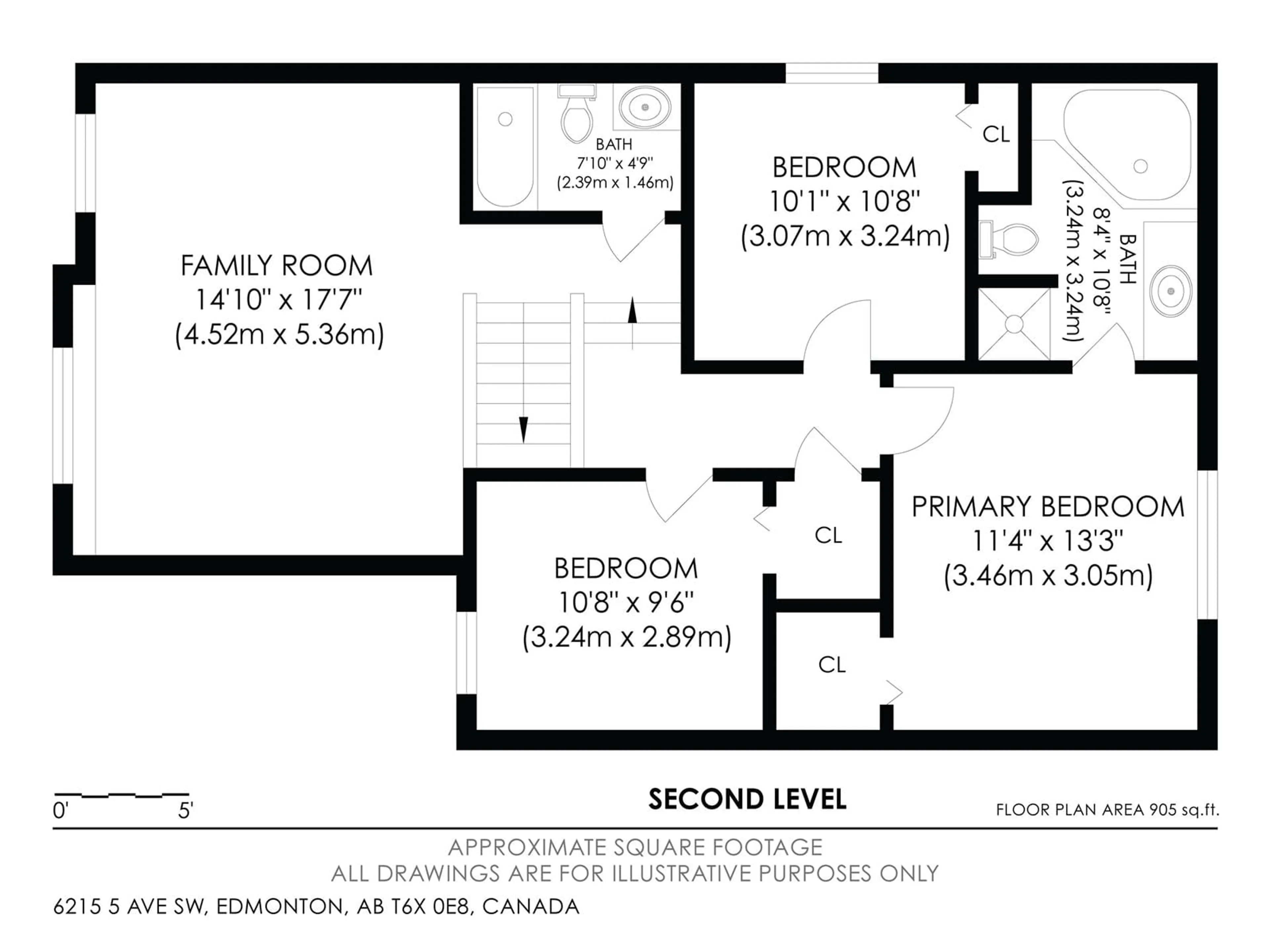 Floor plan for 6215 5 AV SW, Edmonton Alberta T6X0E8