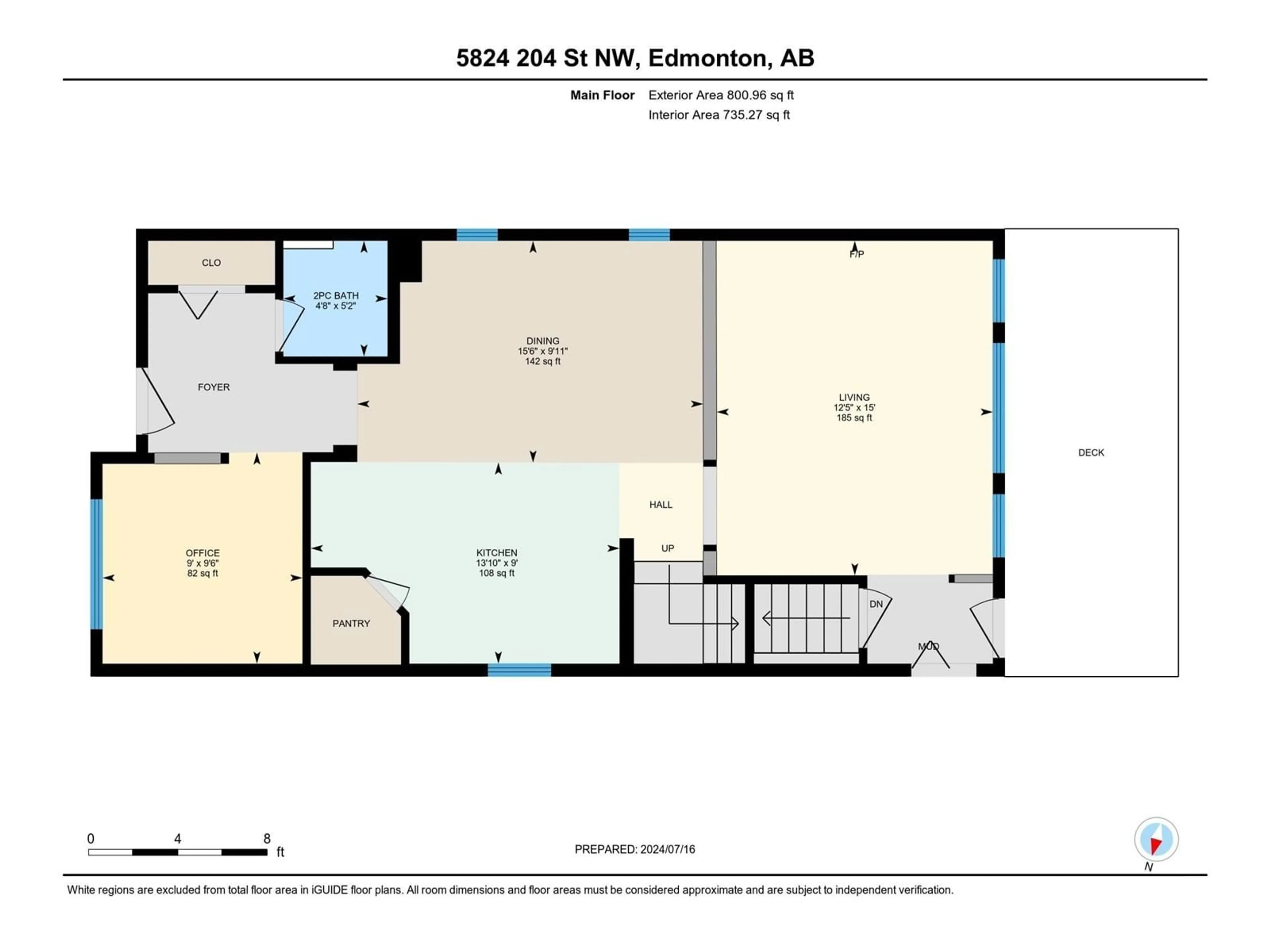 Floor plan for 5824 204 ST NW, Edmonton Alberta T6M2Z2