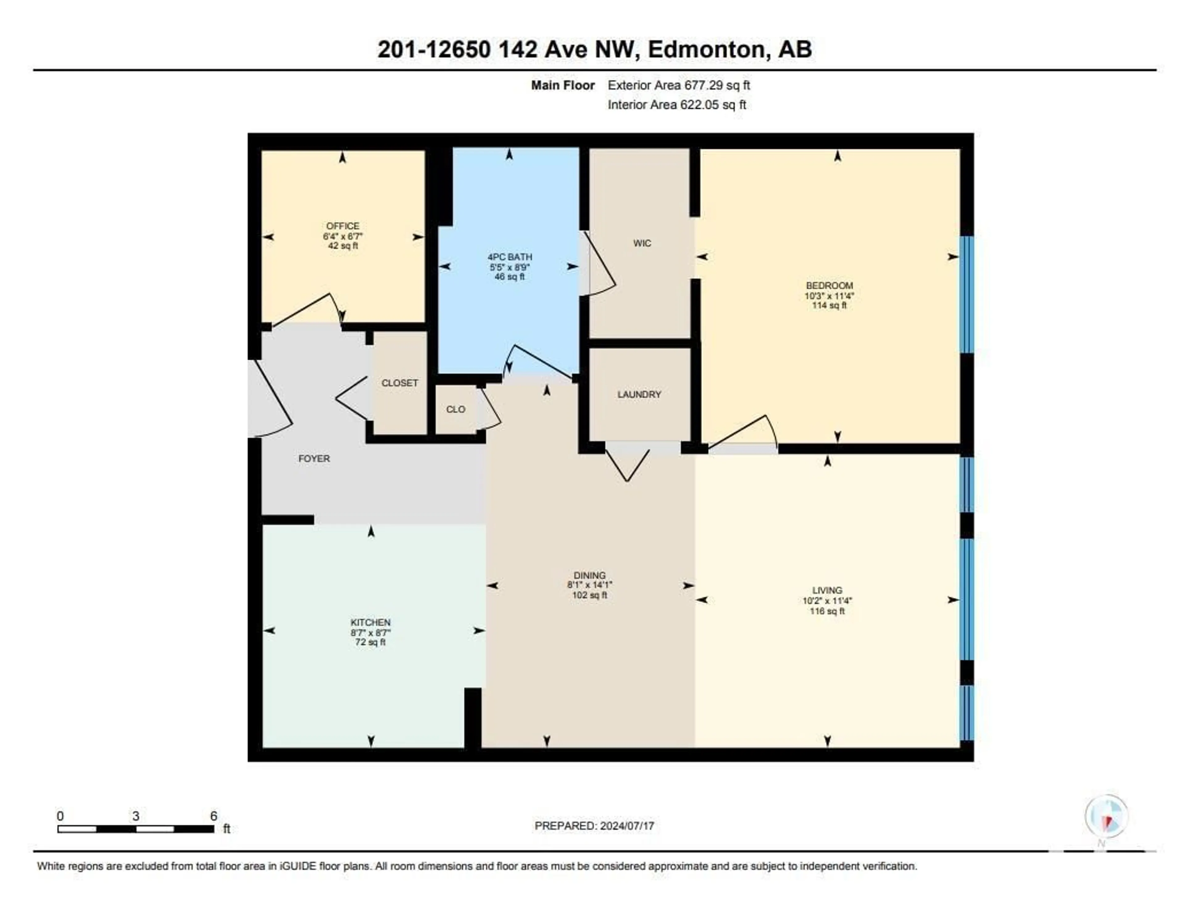 Floor plan for #201 12650 142 AV NW, Edmonton Alberta T5X0J4