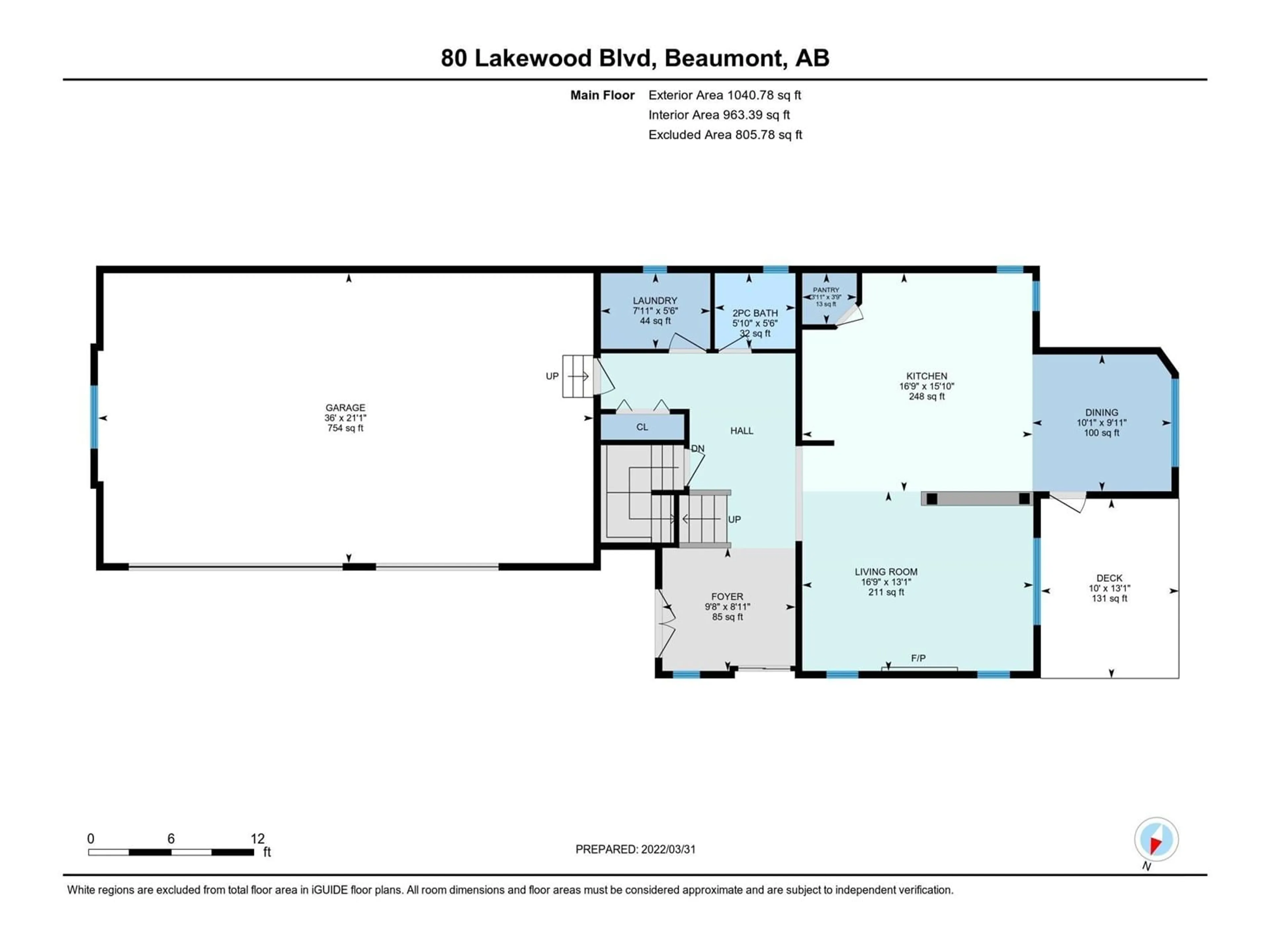 Floor plan for 80 LAKEWOOD BV, Beaumont Alberta T4X0B4