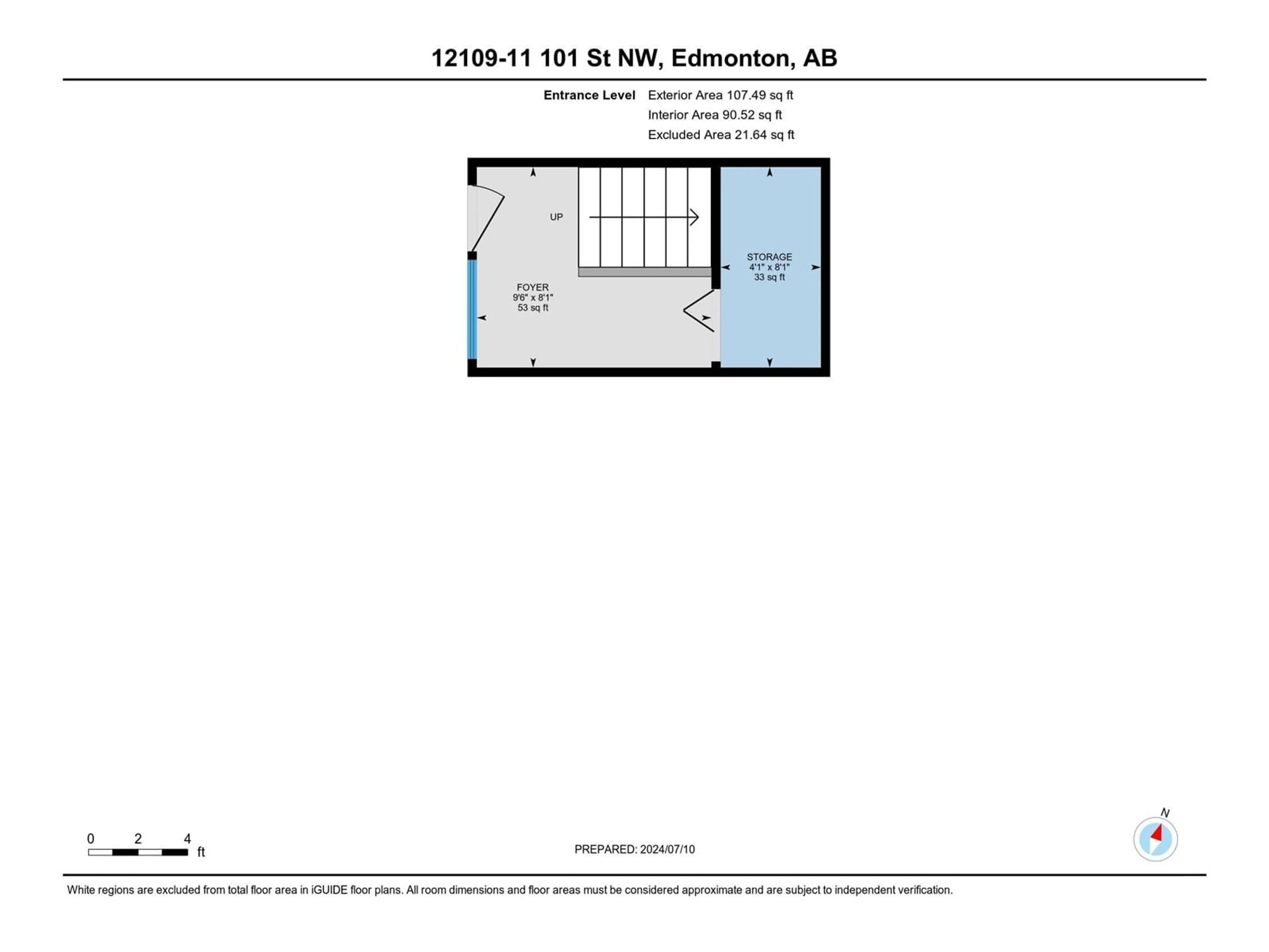 Floor plan for 12111/12109 101 ST NW NW, Edmonton Alberta T5G2C2