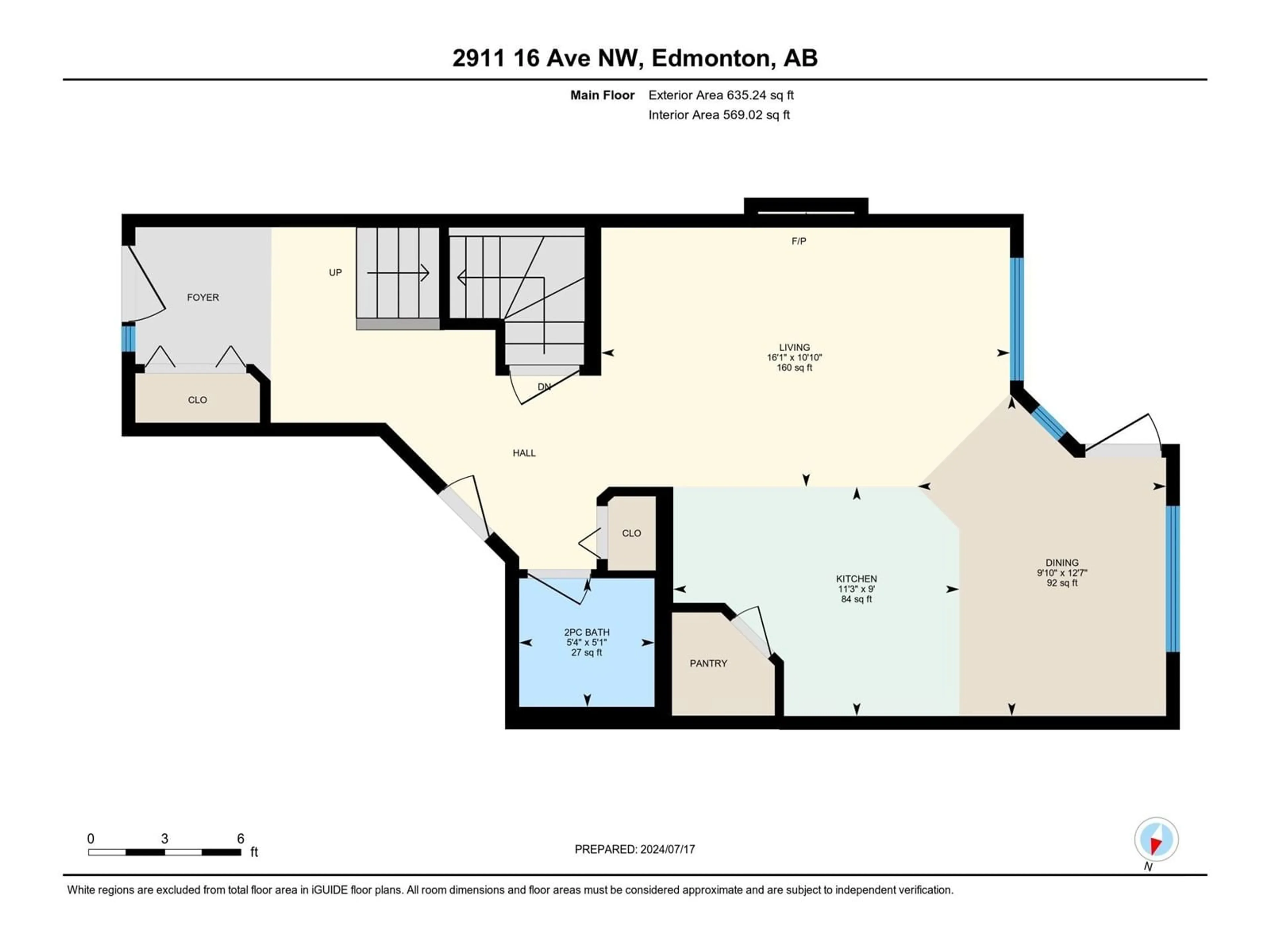 Floor plan for 2911 16 AV NW, Edmonton Alberta T6T2S5