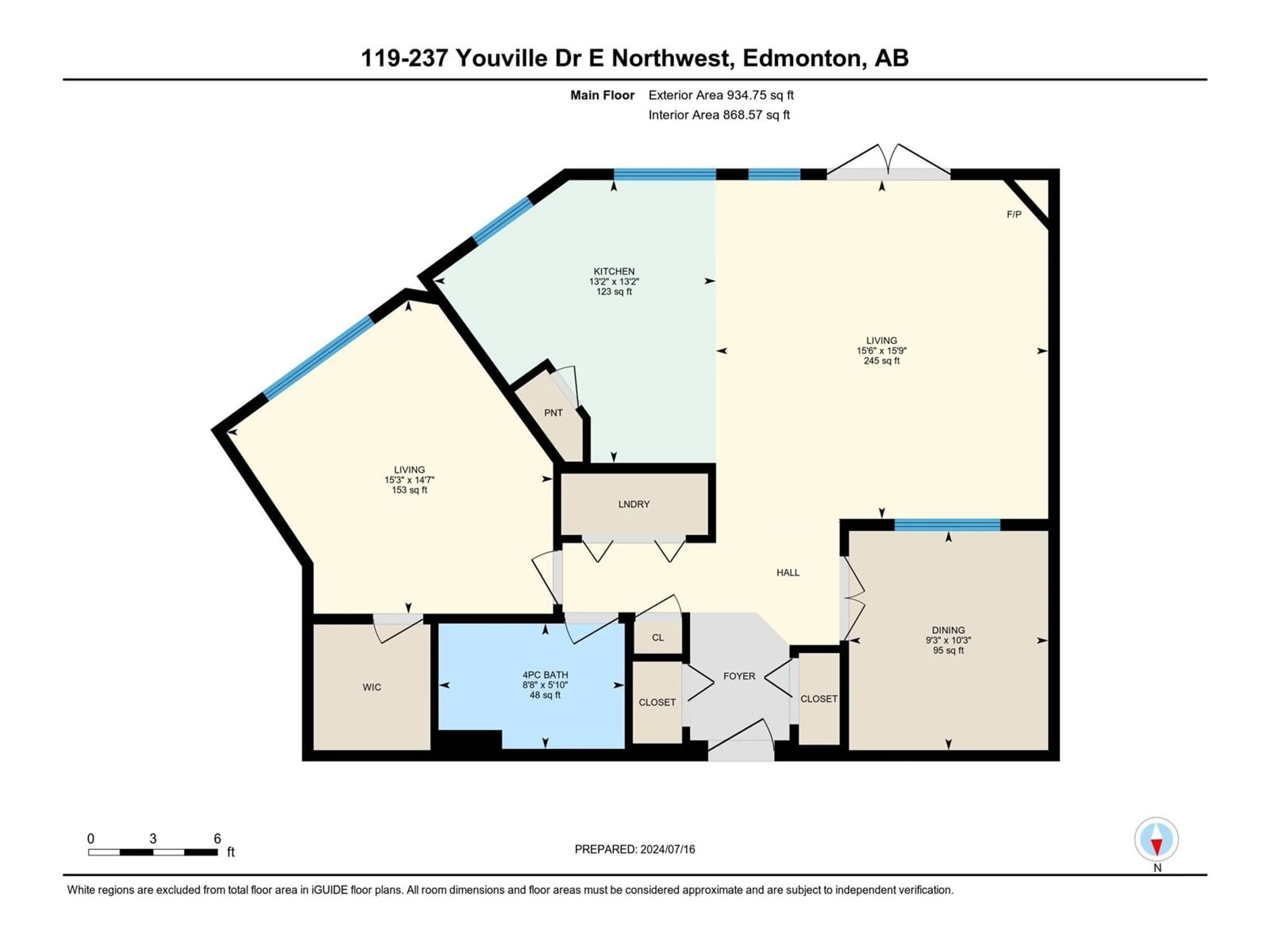 Floor plan for #119 237 YOUVILLE DR E NW, Edmonton Alberta T6L7G2