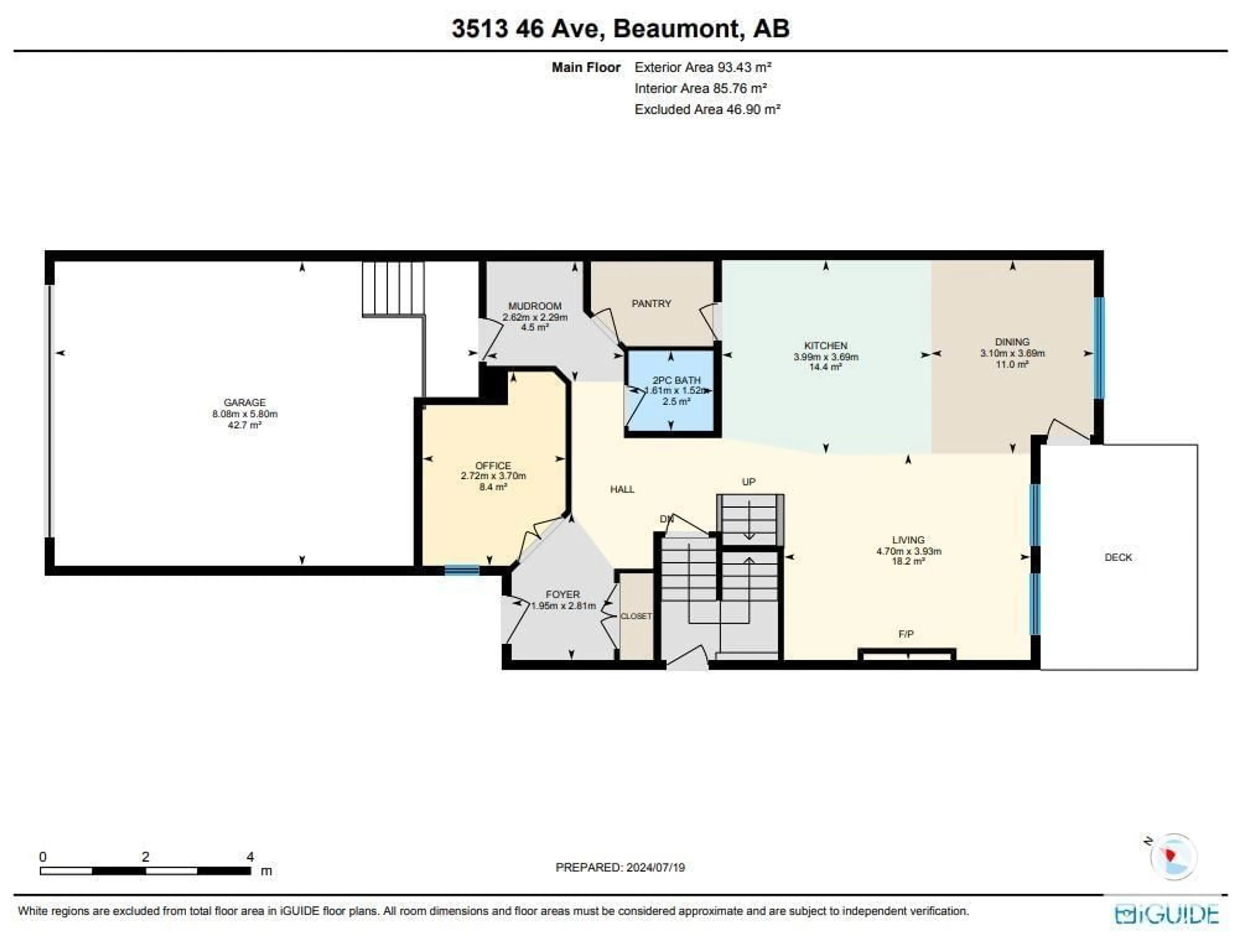 Floor plan for 3513 46 AV, Beaumont Alberta T4X2B5