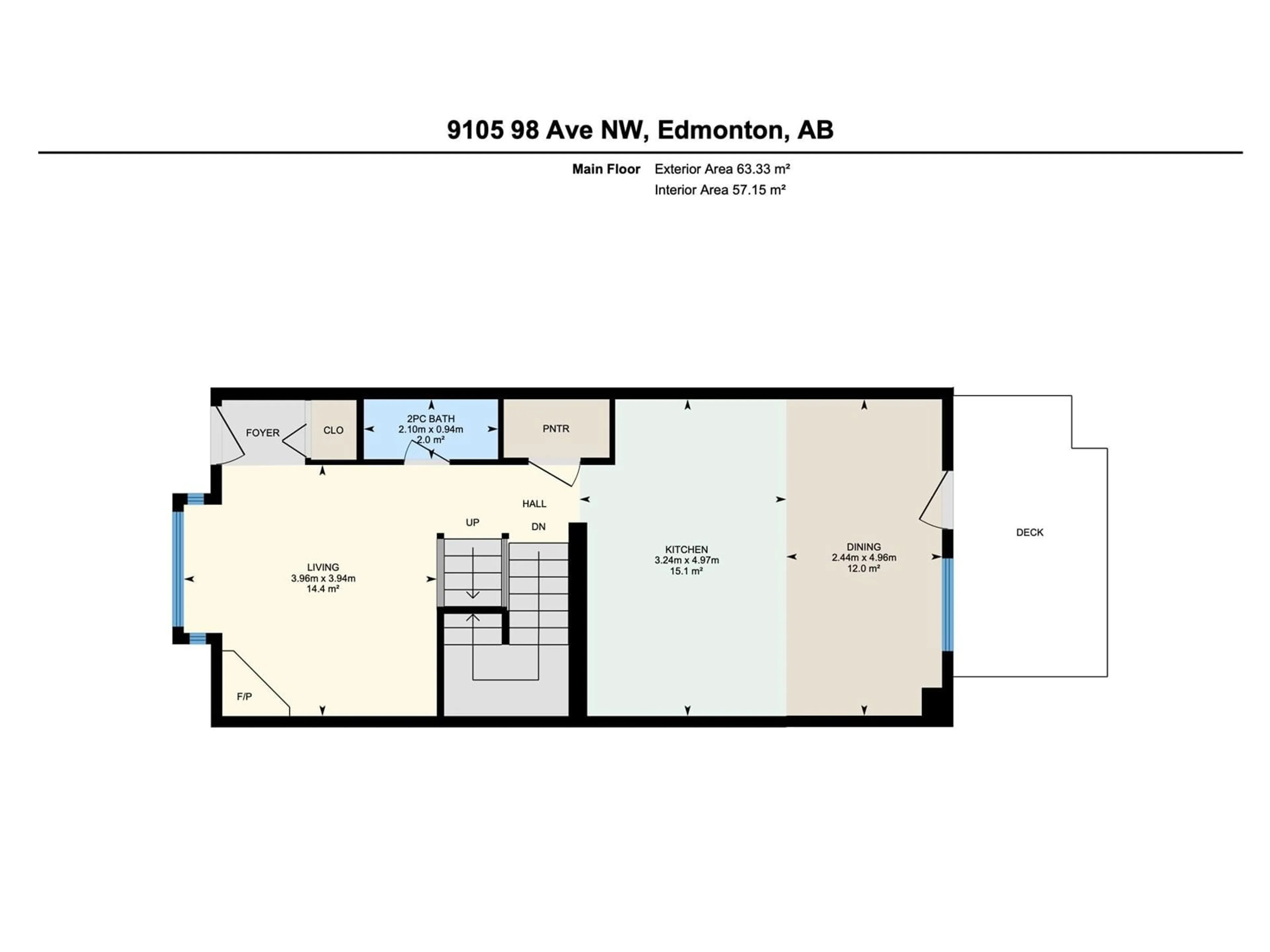 Floor plan for 9105 98 AV NW, Edmonton Alberta T6C4S5