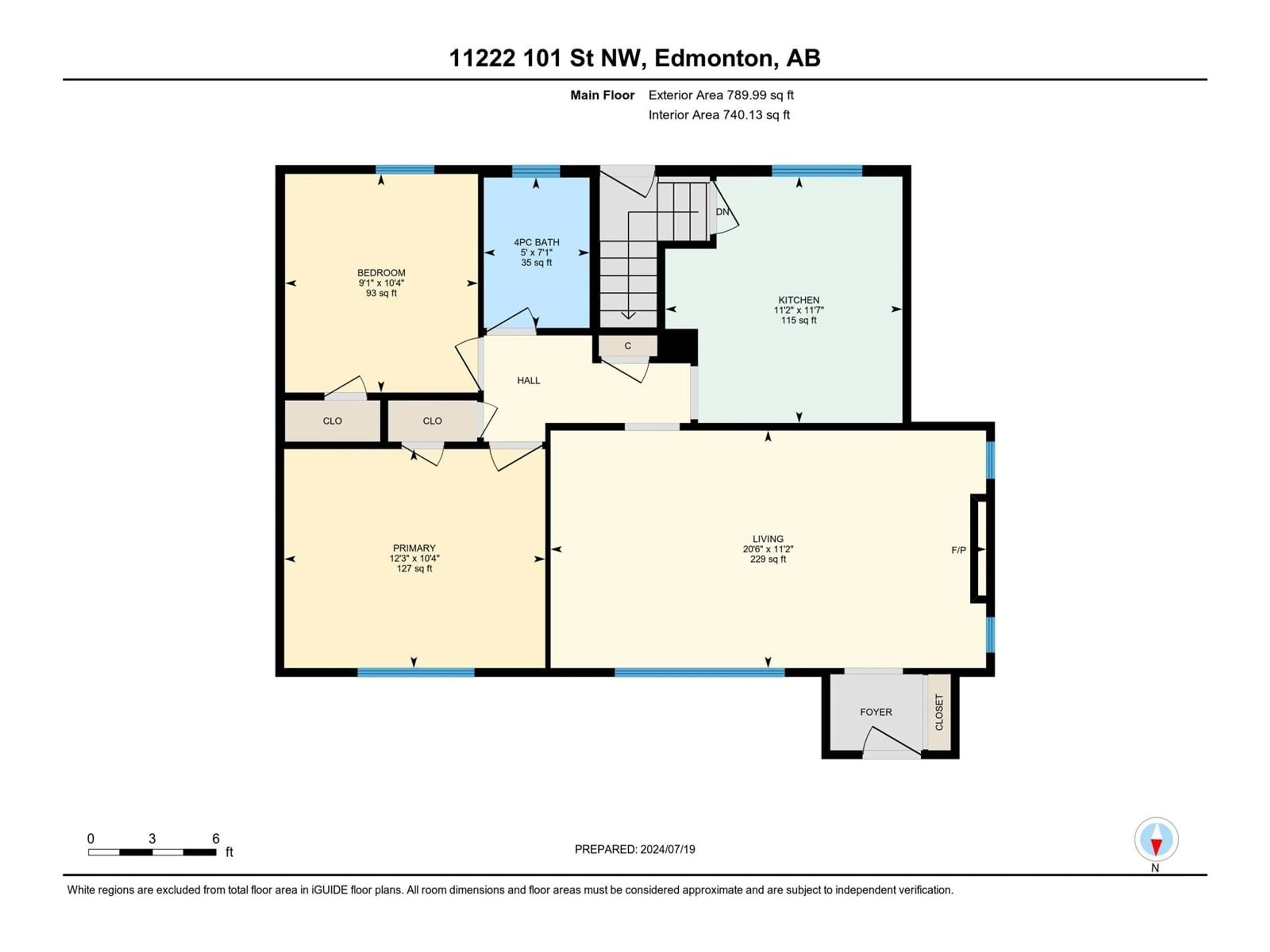 Floor plan for 11222 101 ST NW, Edmonton Alberta T5G2A5