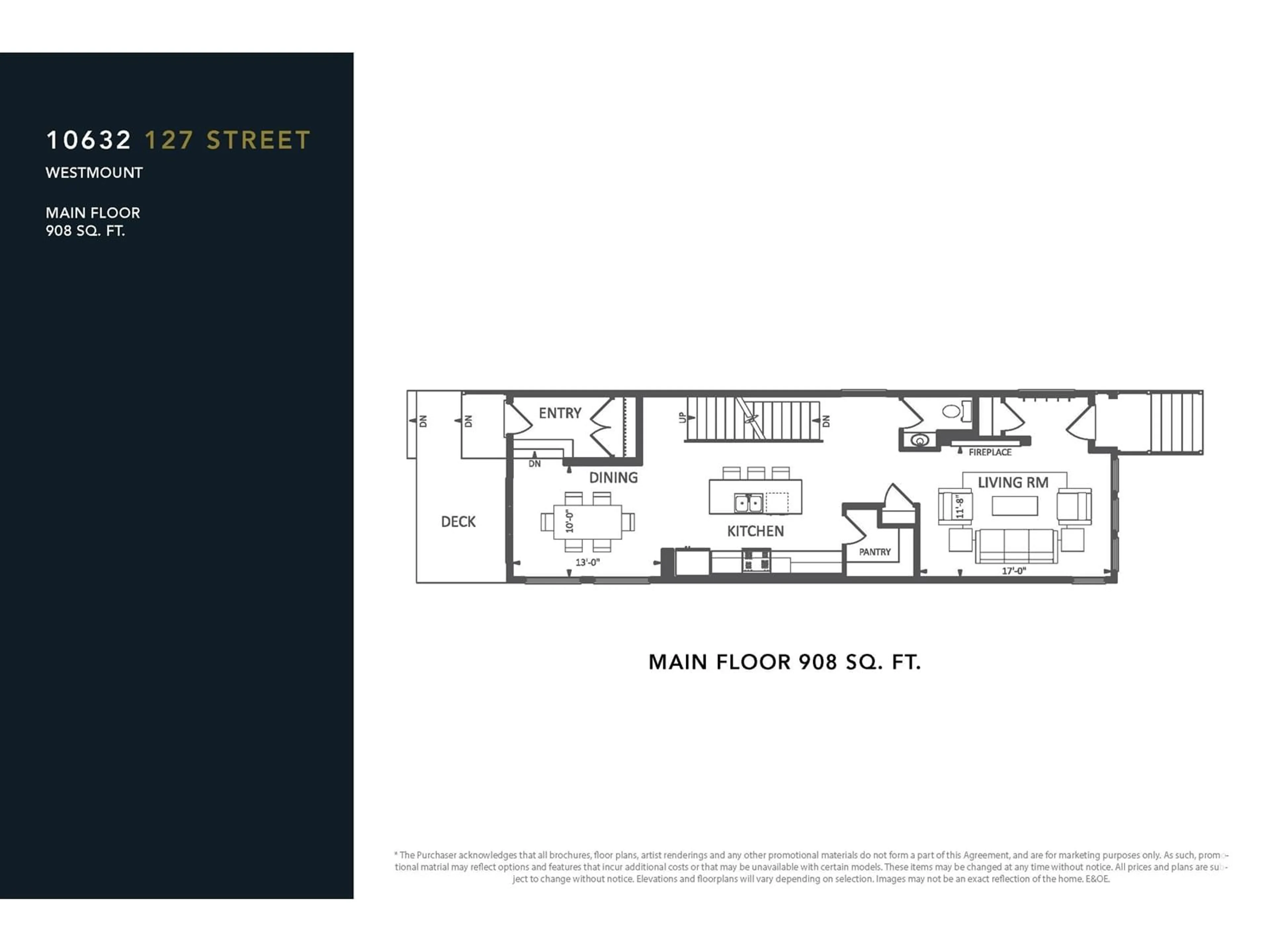 Floor plan for 10632 127 ST NW, Edmonton Alberta T5N1W1