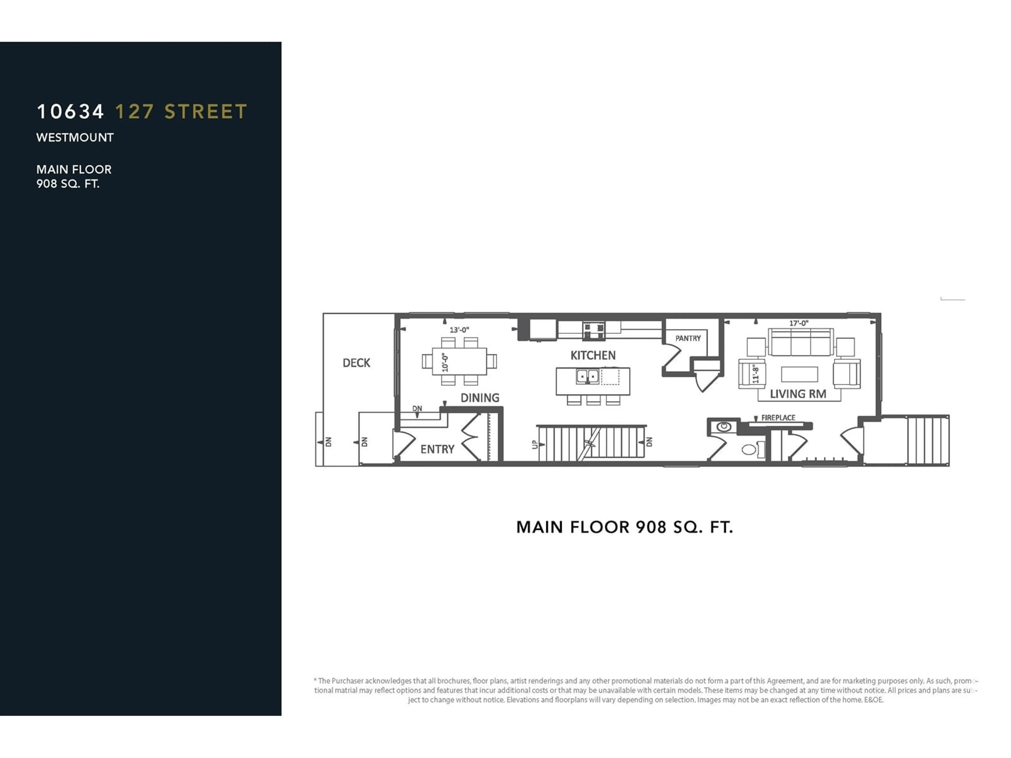 Floor plan for 10634 127 ST NW, Edmonton Alberta T5N1W1