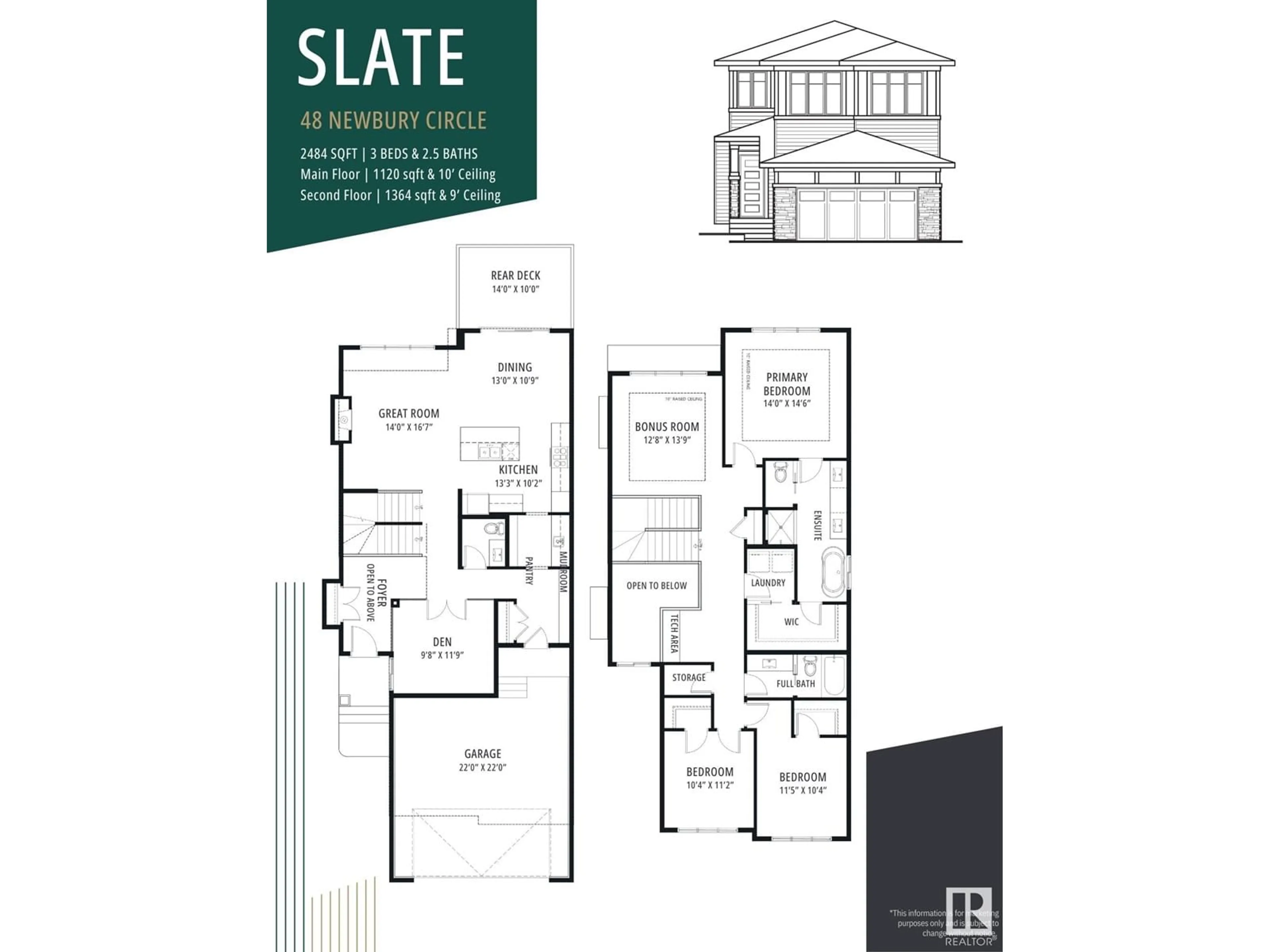 Floor plan for 48 Newbury CI, Sherwood Park Alberta T8B0C4