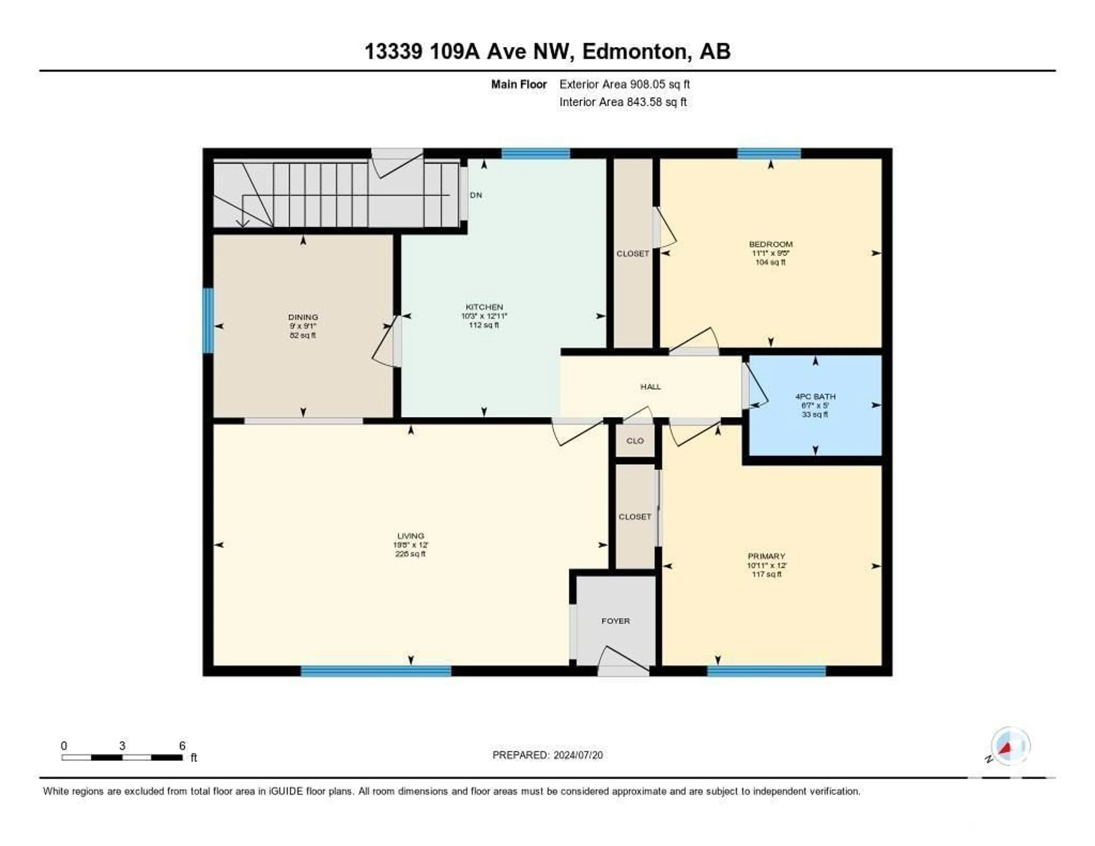 Floor plan for 13339 109A AV NW, Edmonton Alberta T5M2J5