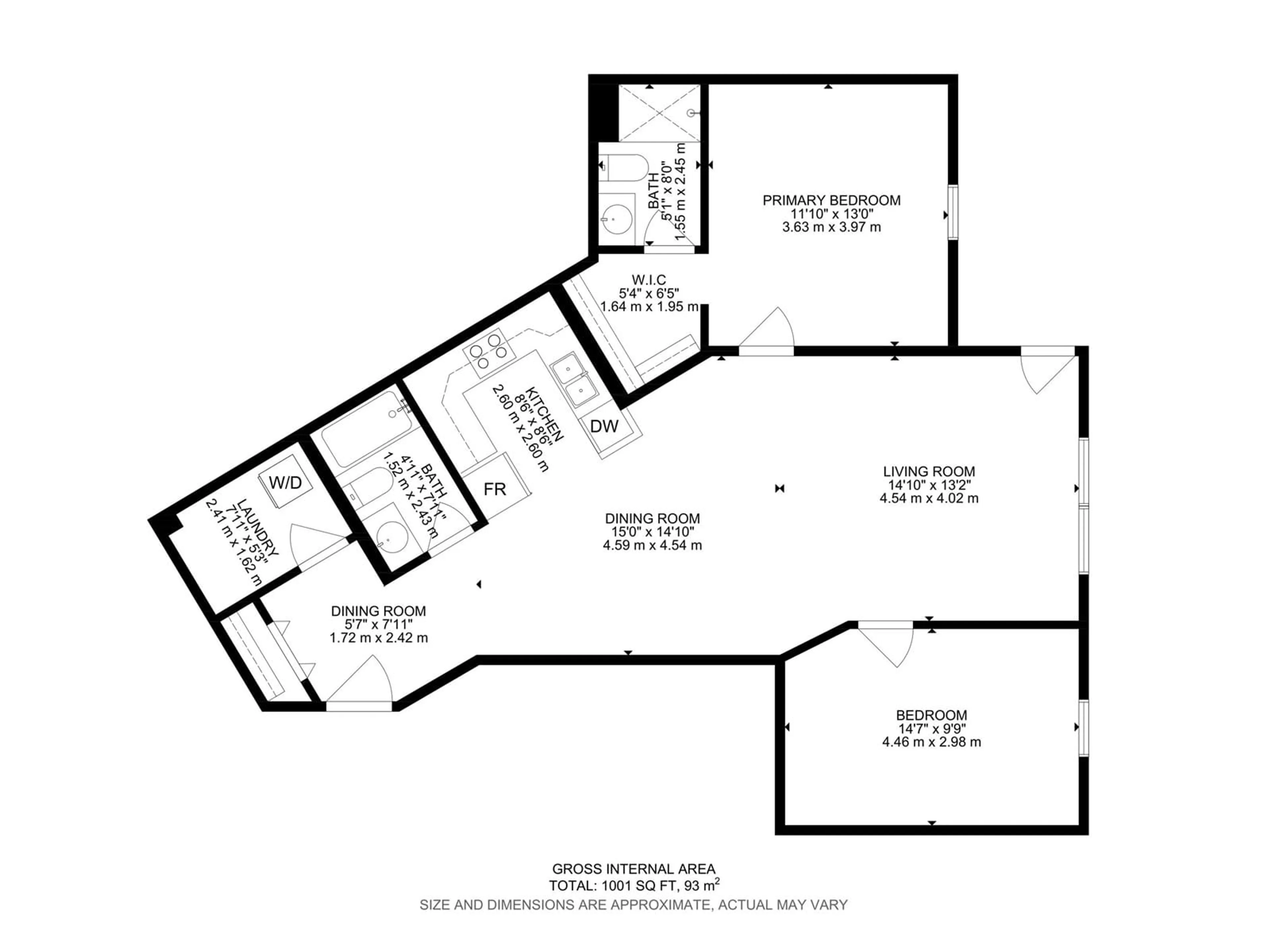 Floor plan for #412 10611 117 ST NW NW, Edmonton Alberta T5H0G6