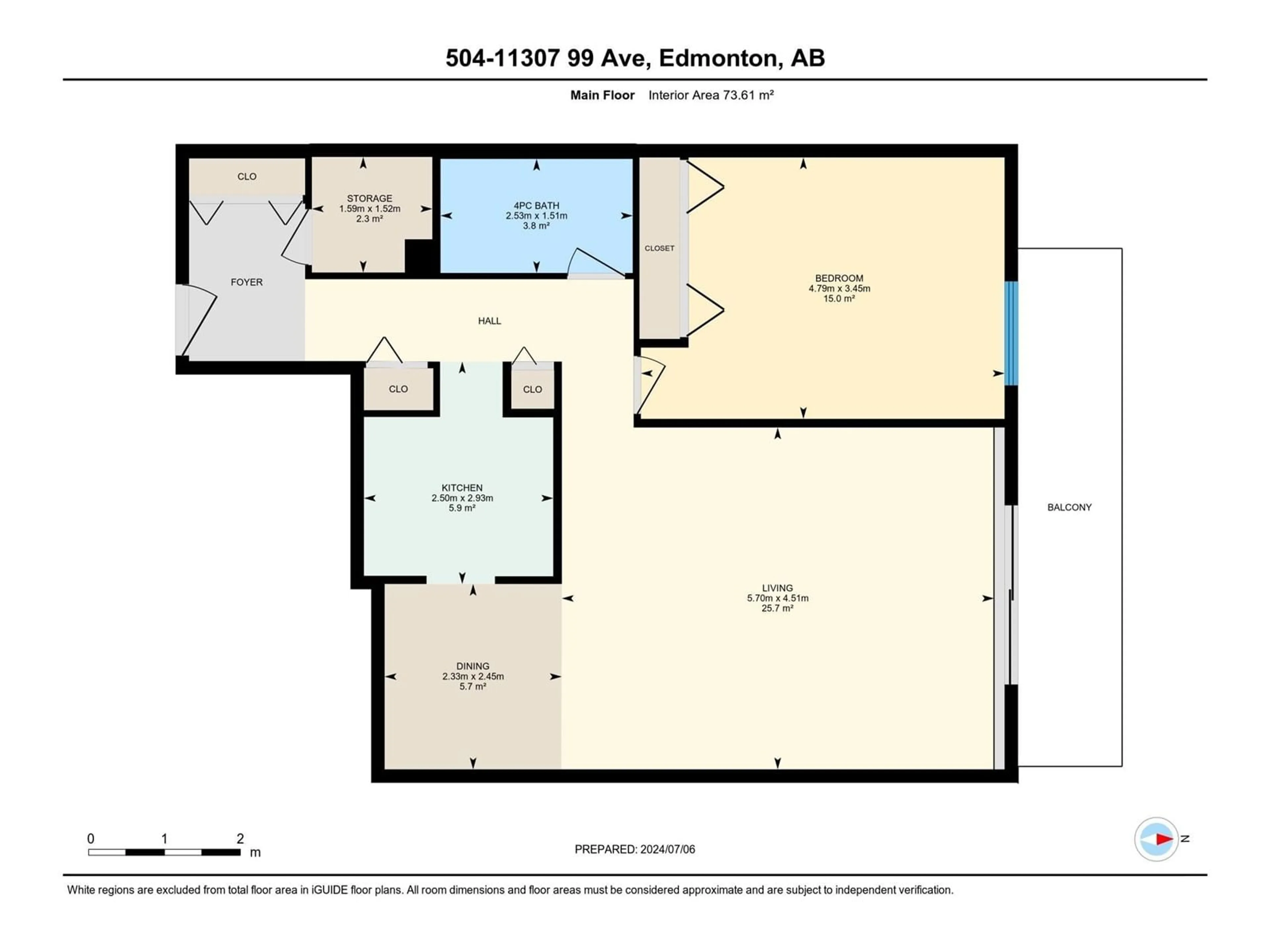 Floor plan for #504 11307 99 AV NW, Edmonton Alberta T5K0H2