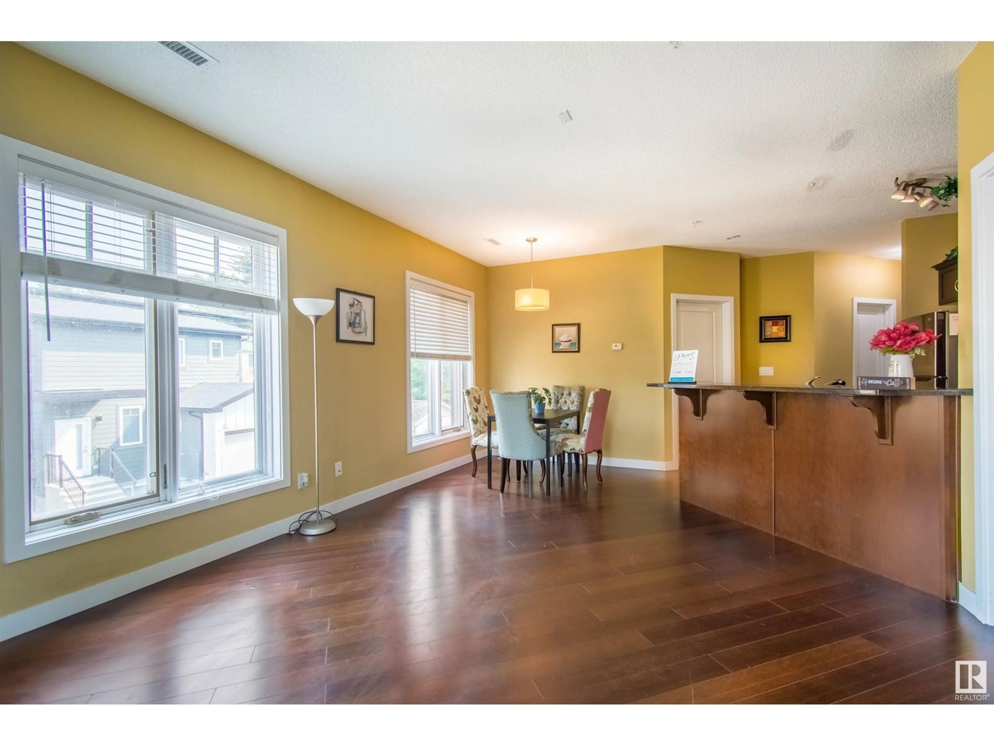 Dining room, wood floors for #202 7907 109 ST NW, Edmonton Alberta T6G1C7