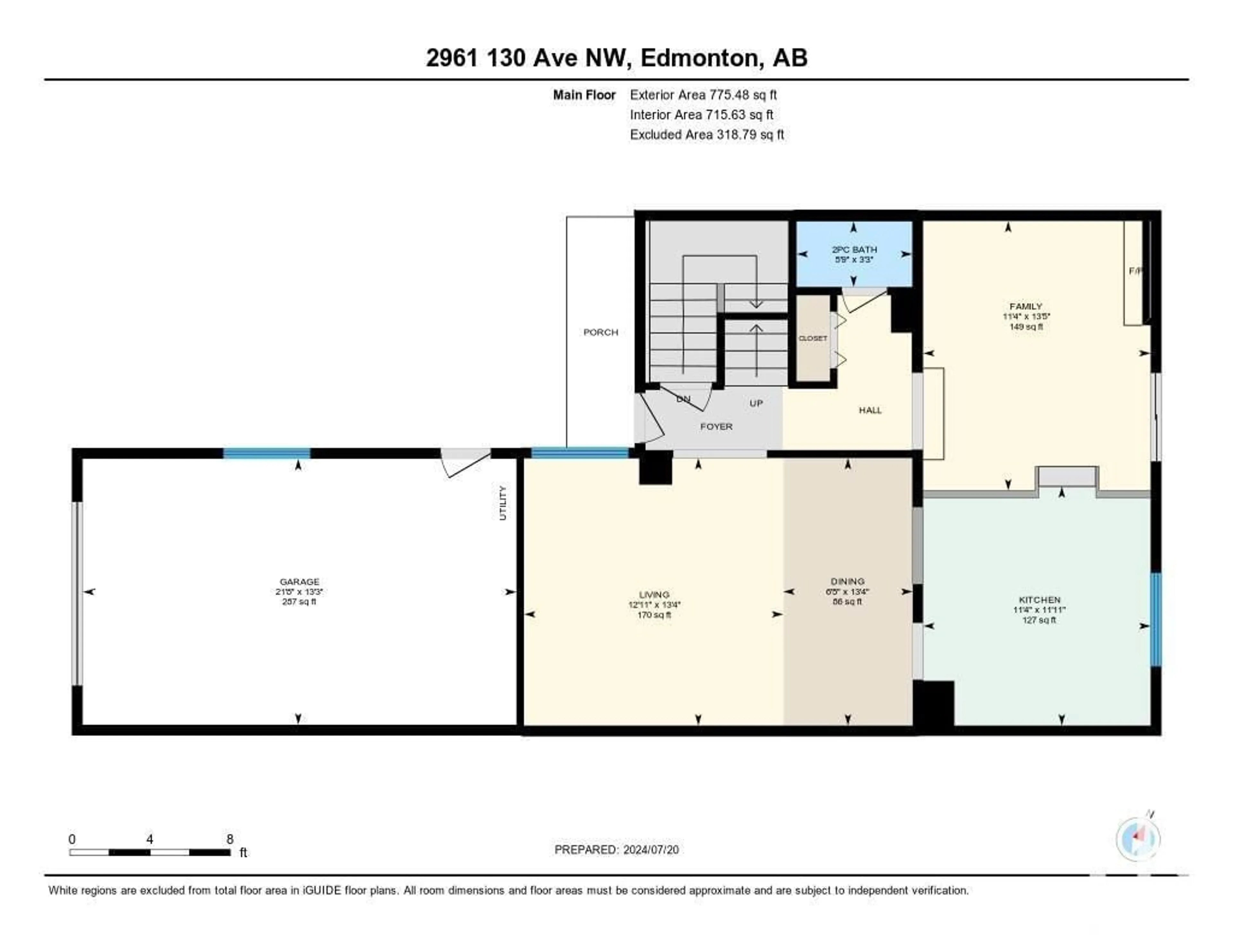 Floor plan for 2961 130 AV NW, Edmonton Alberta T5A3M1