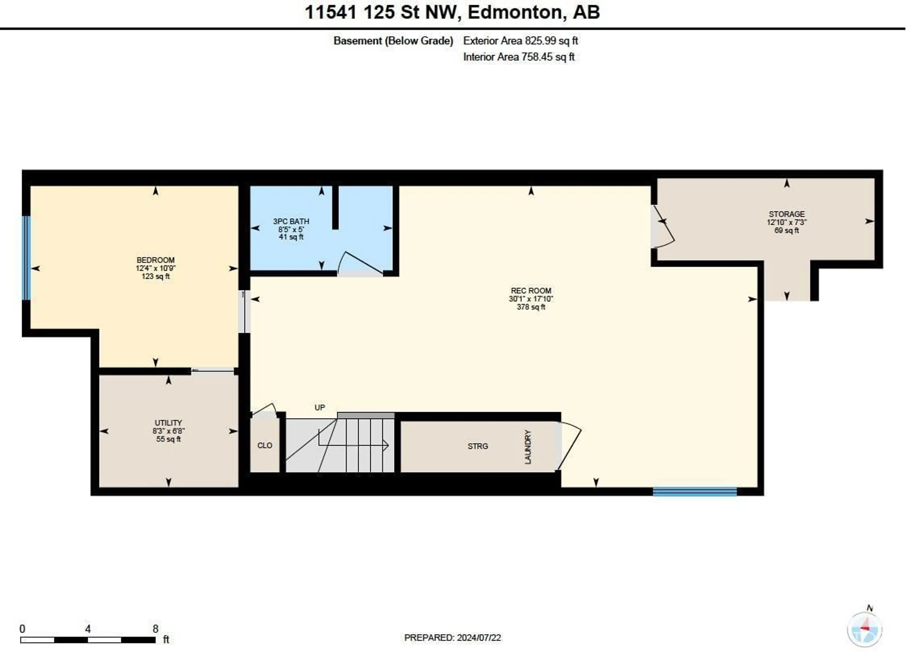 Floor plan for 11541 125 ST NW, Edmonton Alberta T5M0N3