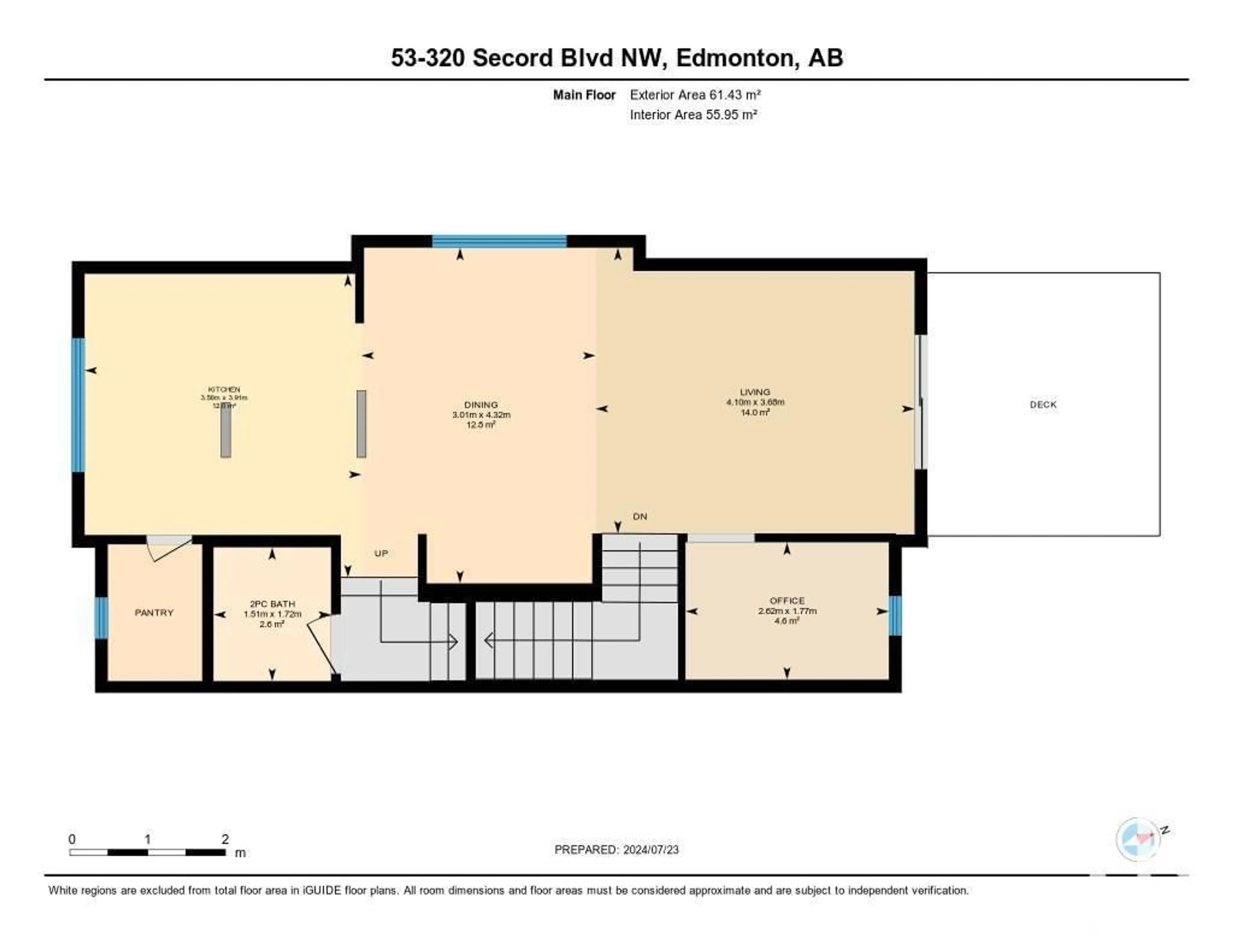 Floor plan for #53 320 Secord BV NW NW, Edmonton Alberta T5T7E8