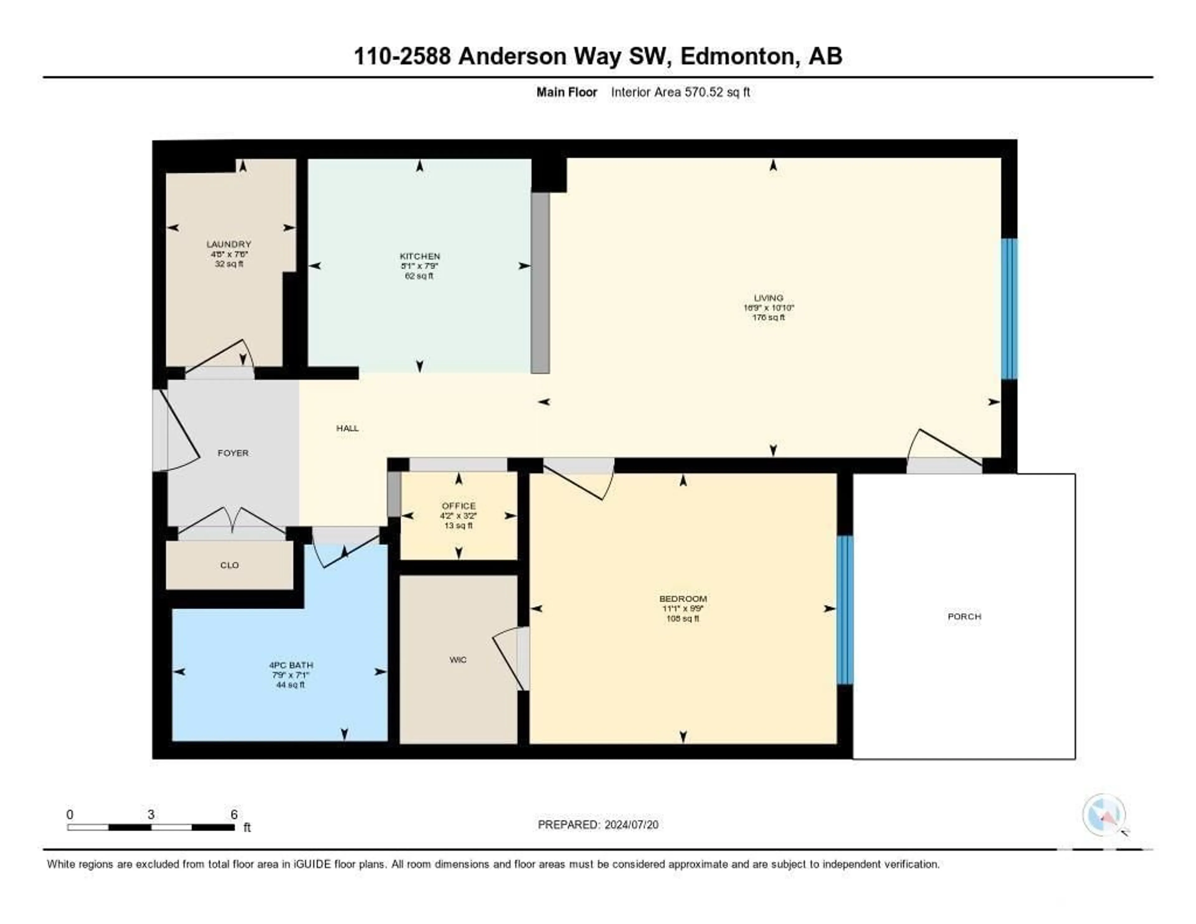 Floor plan for #110 2588 ANDERSON WY SW, Edmonton Alberta T6W0R2