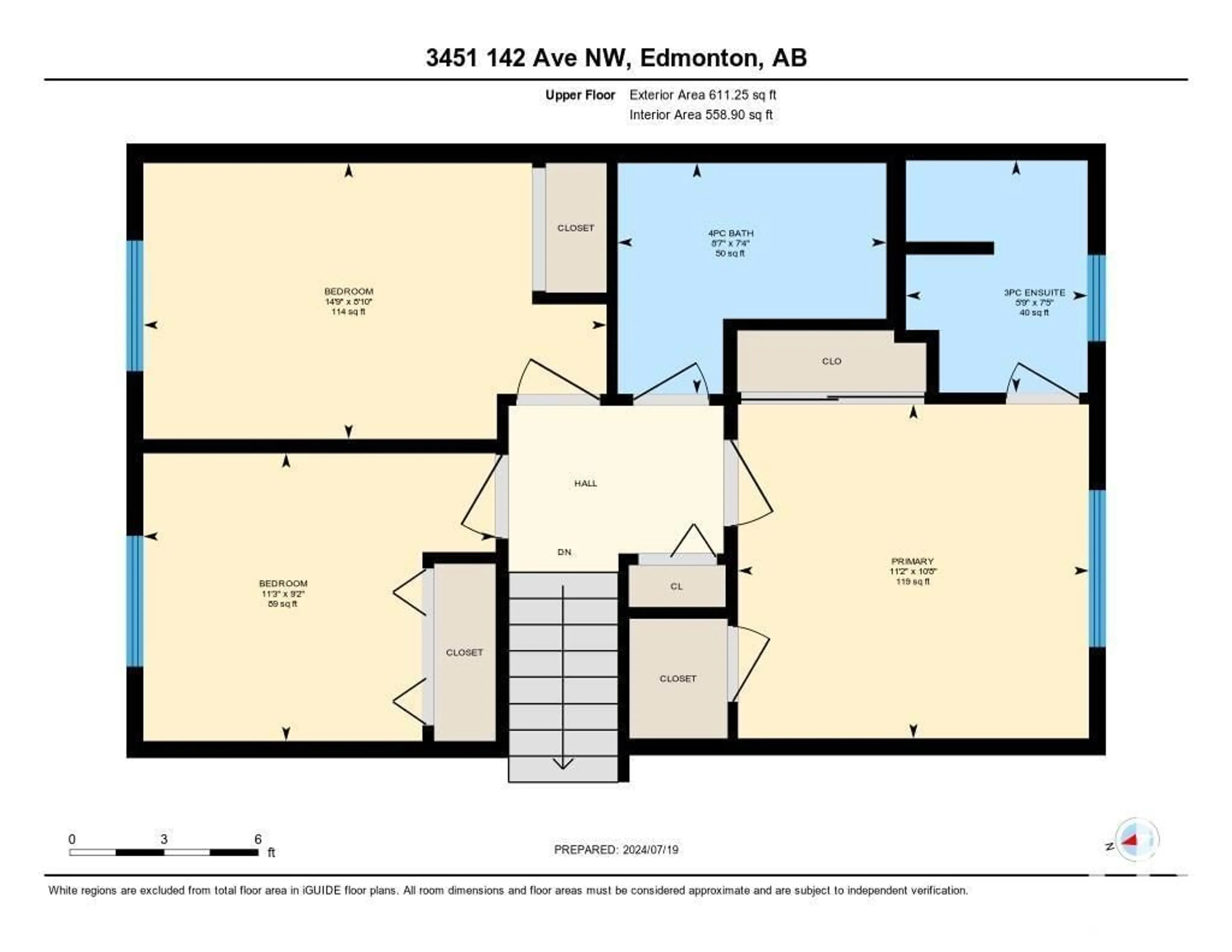 Floor plan for 3451 142 AV NW, Edmonton Alberta T5Y1H8