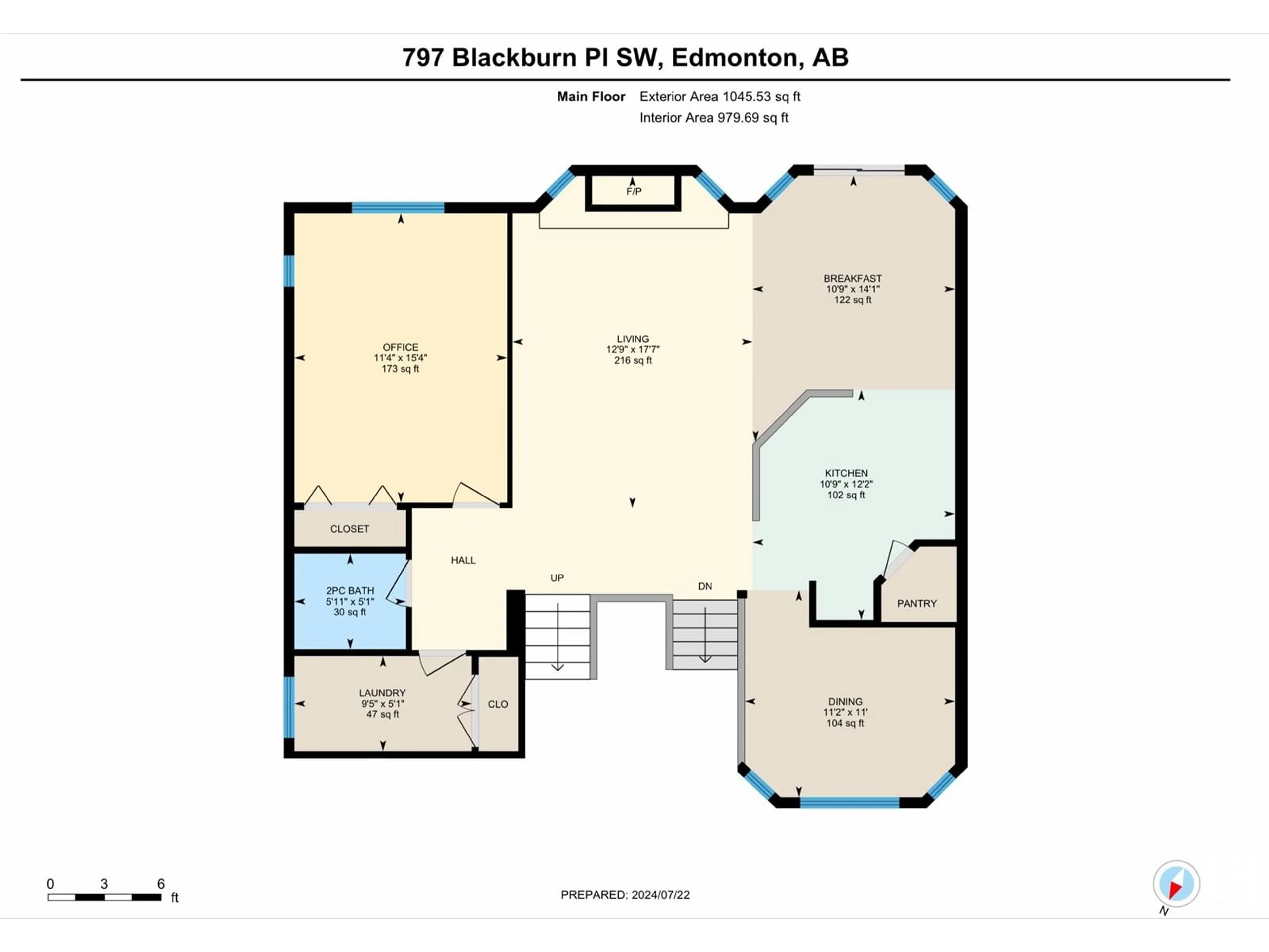 Floor plan for 797 Blackburn PL SW, Edmonton Alberta T6W1C3