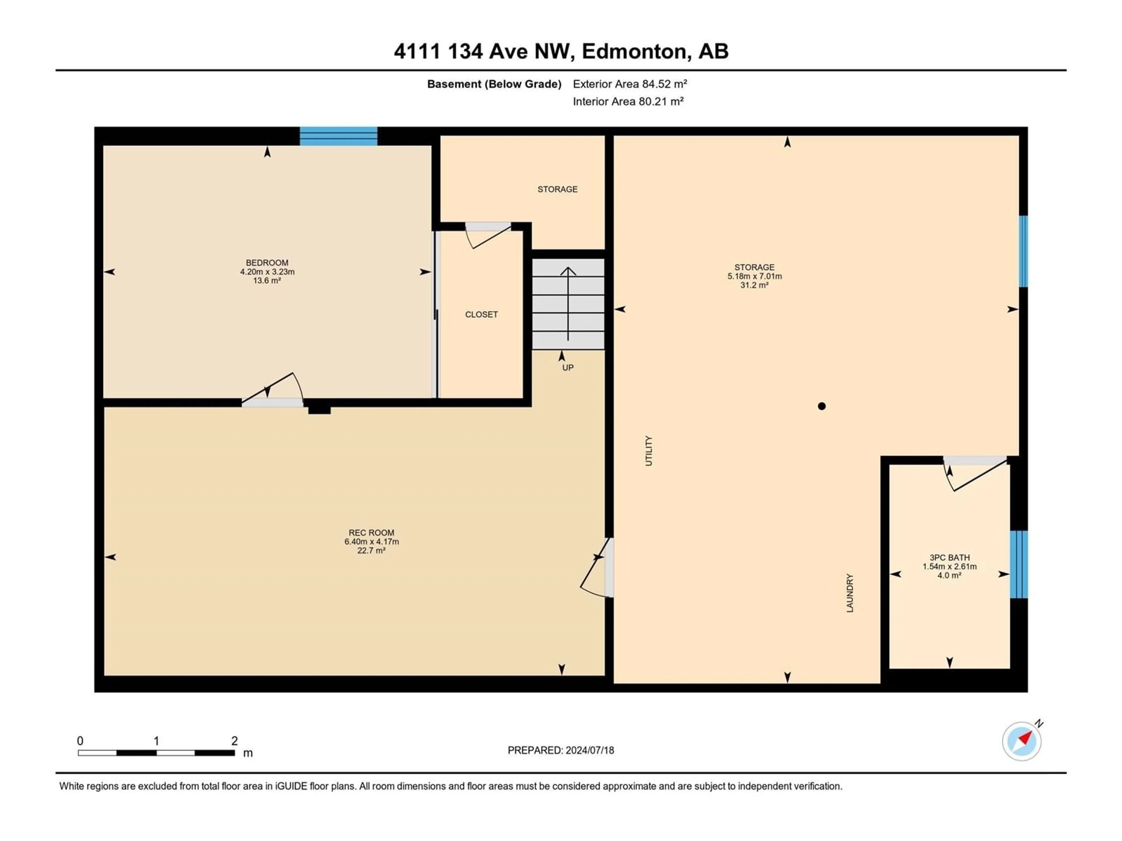 Floor plan for 4111 134 AV NW NW, Edmonton Alberta T5A2T2