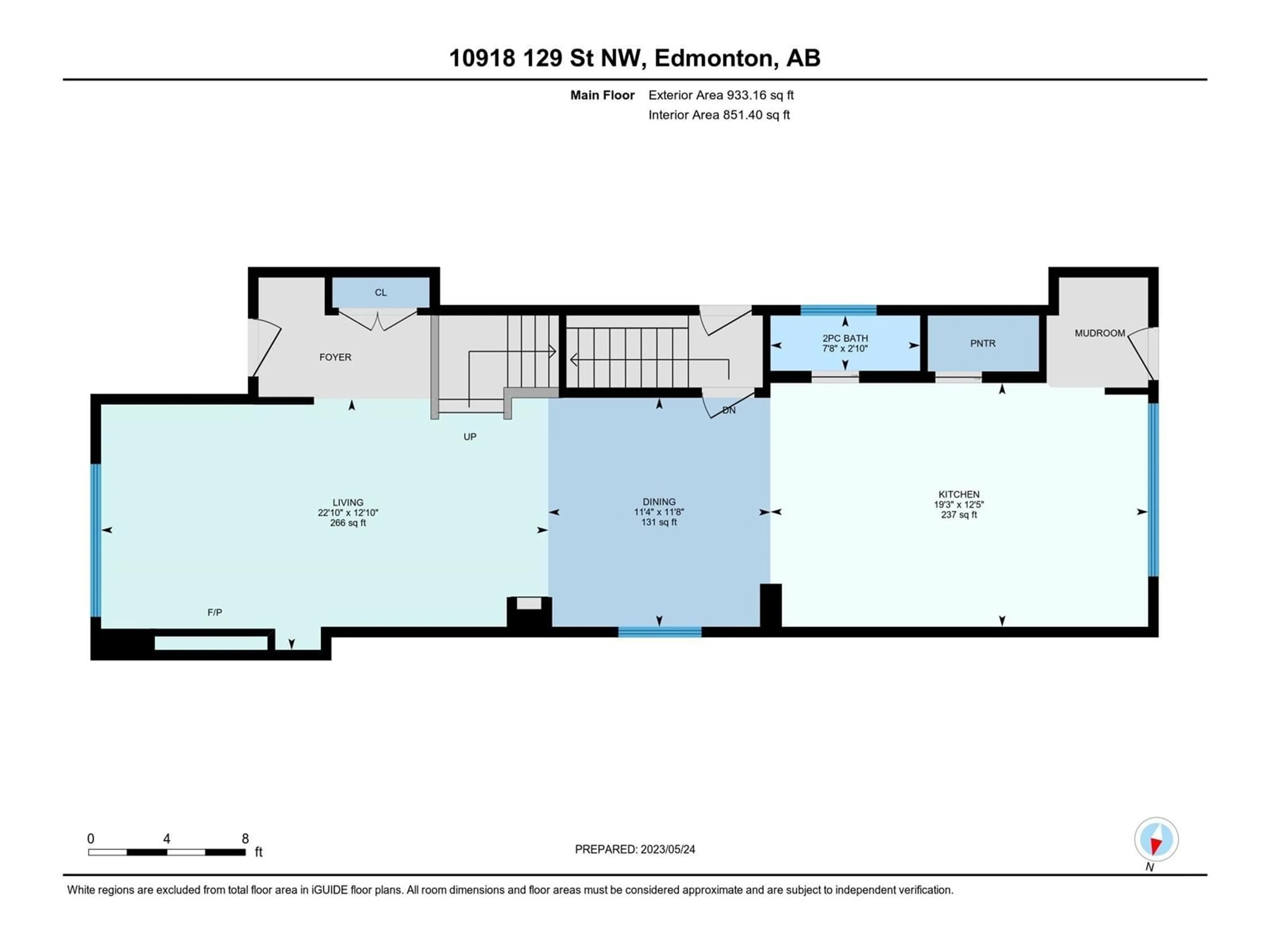 Floor plan for 10918 129 ST NW, Edmonton Alberta T5M0X9