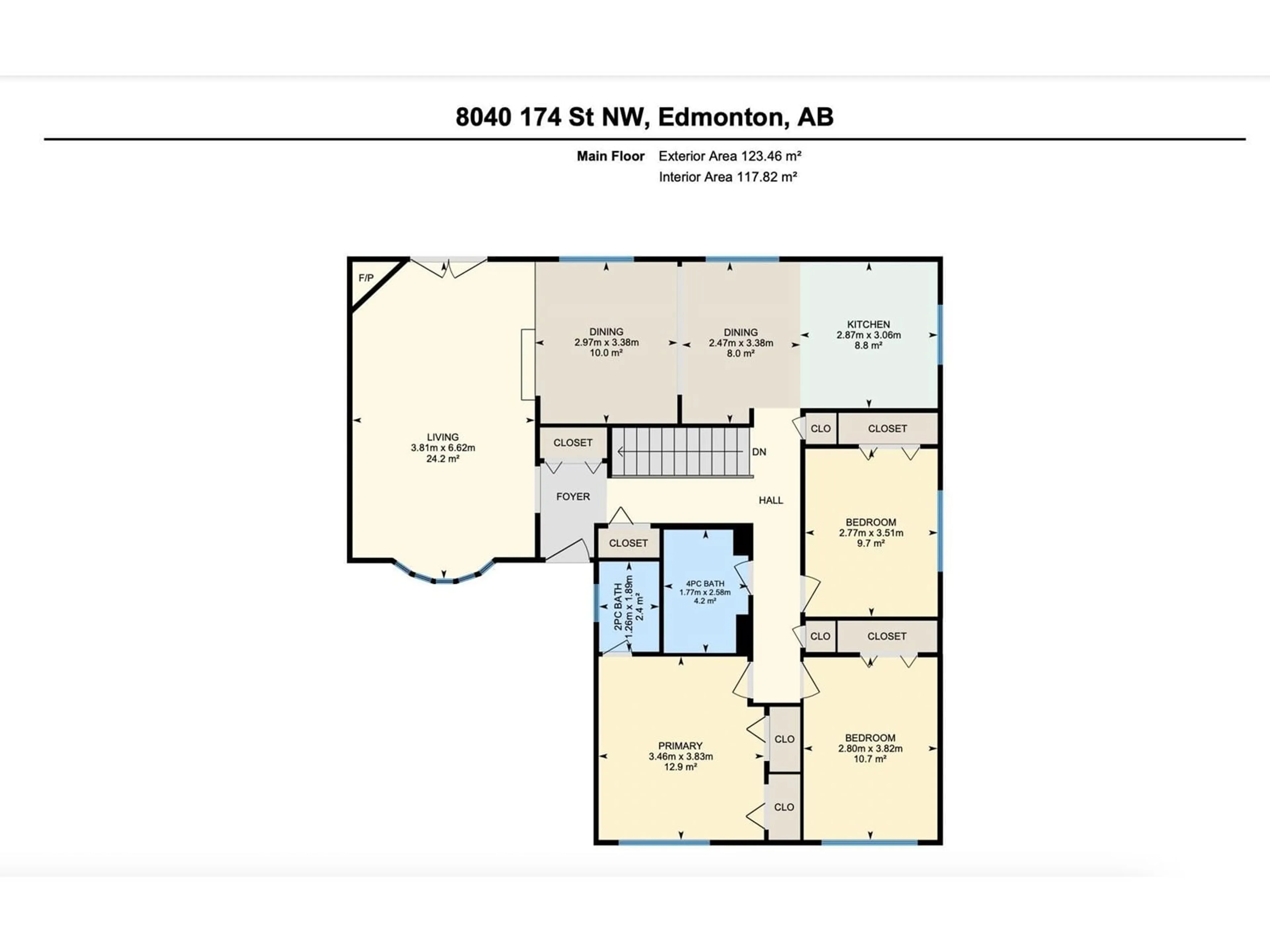 Floor plan for 8040 174 Street NW, Edmonton Alberta T5T0G6