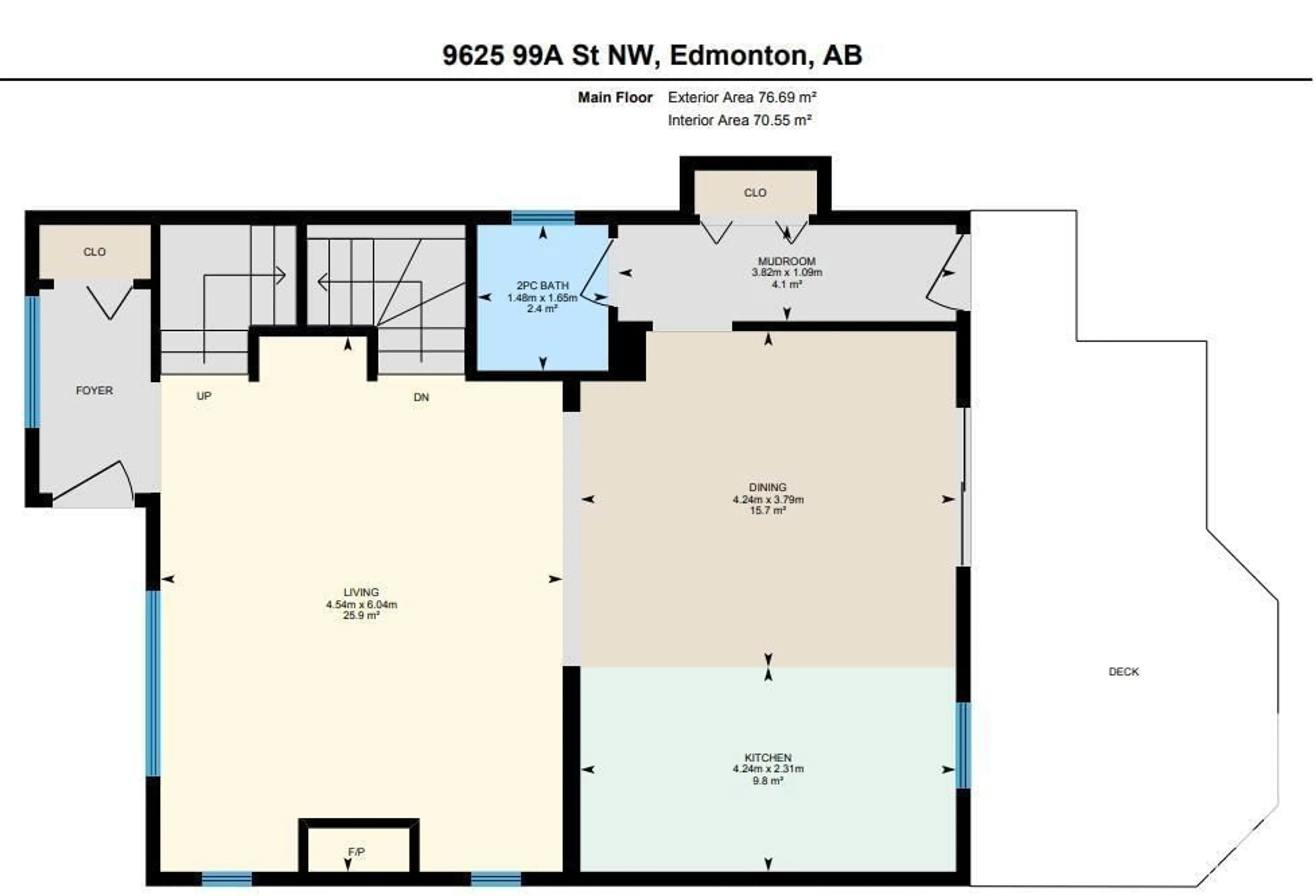 Floor plan for 9625 99A ST NW, Edmonton Alberta T6E3W9