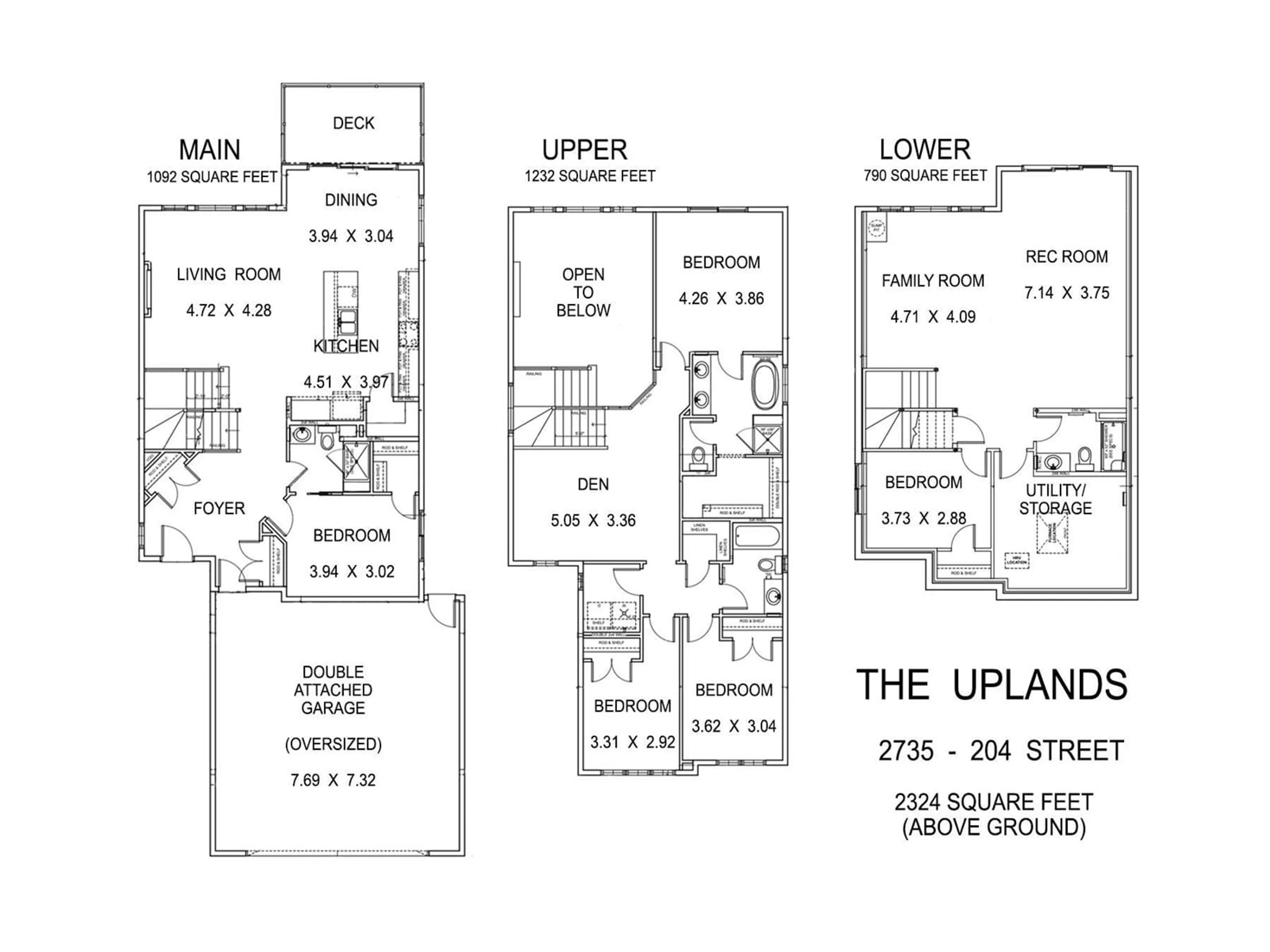Floor plan for 2735 204 ST NW, Edmonton Alberta T6M0W4