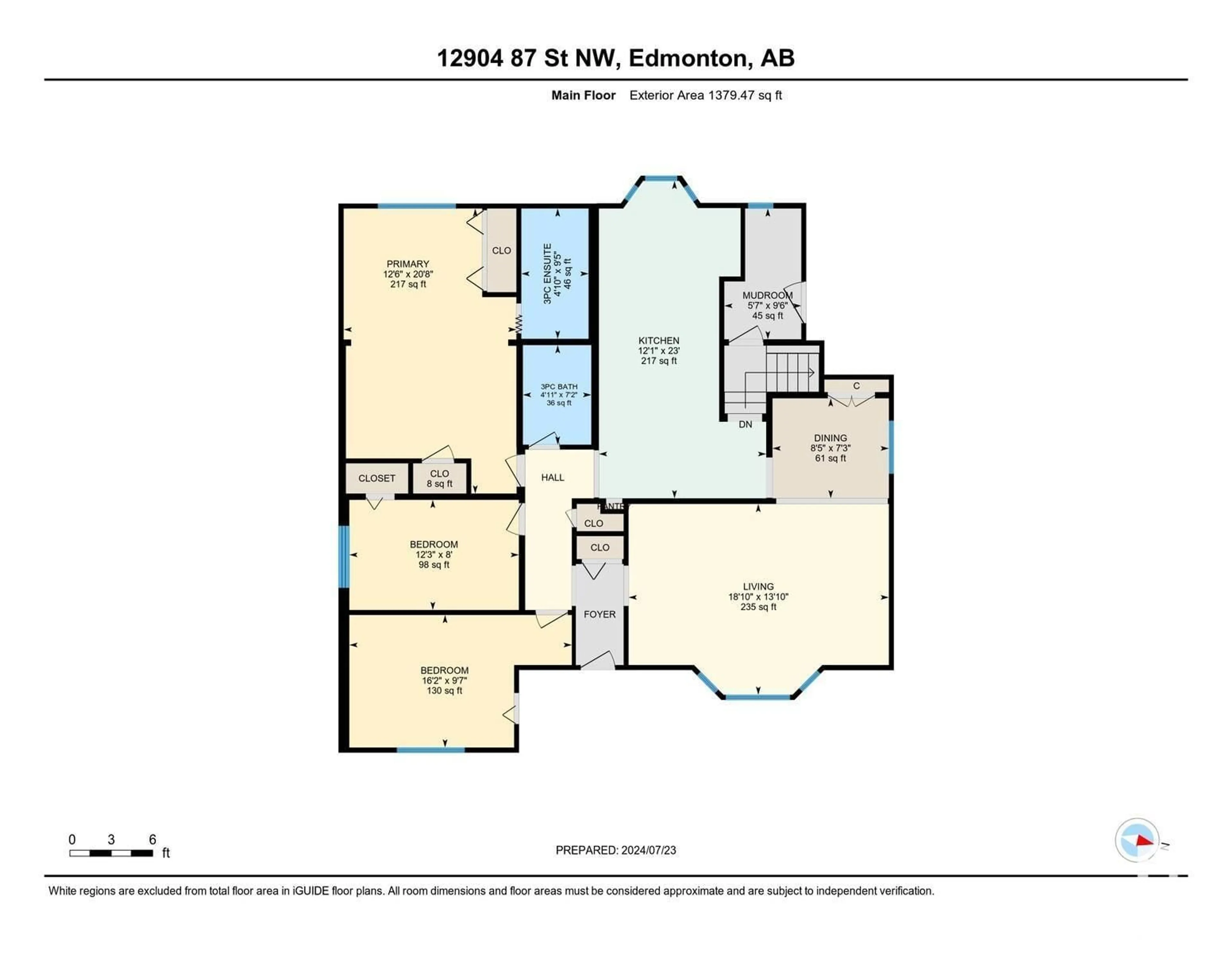 Floor plan for 12904 87 ST NW, Edmonton Alberta T5E3E1