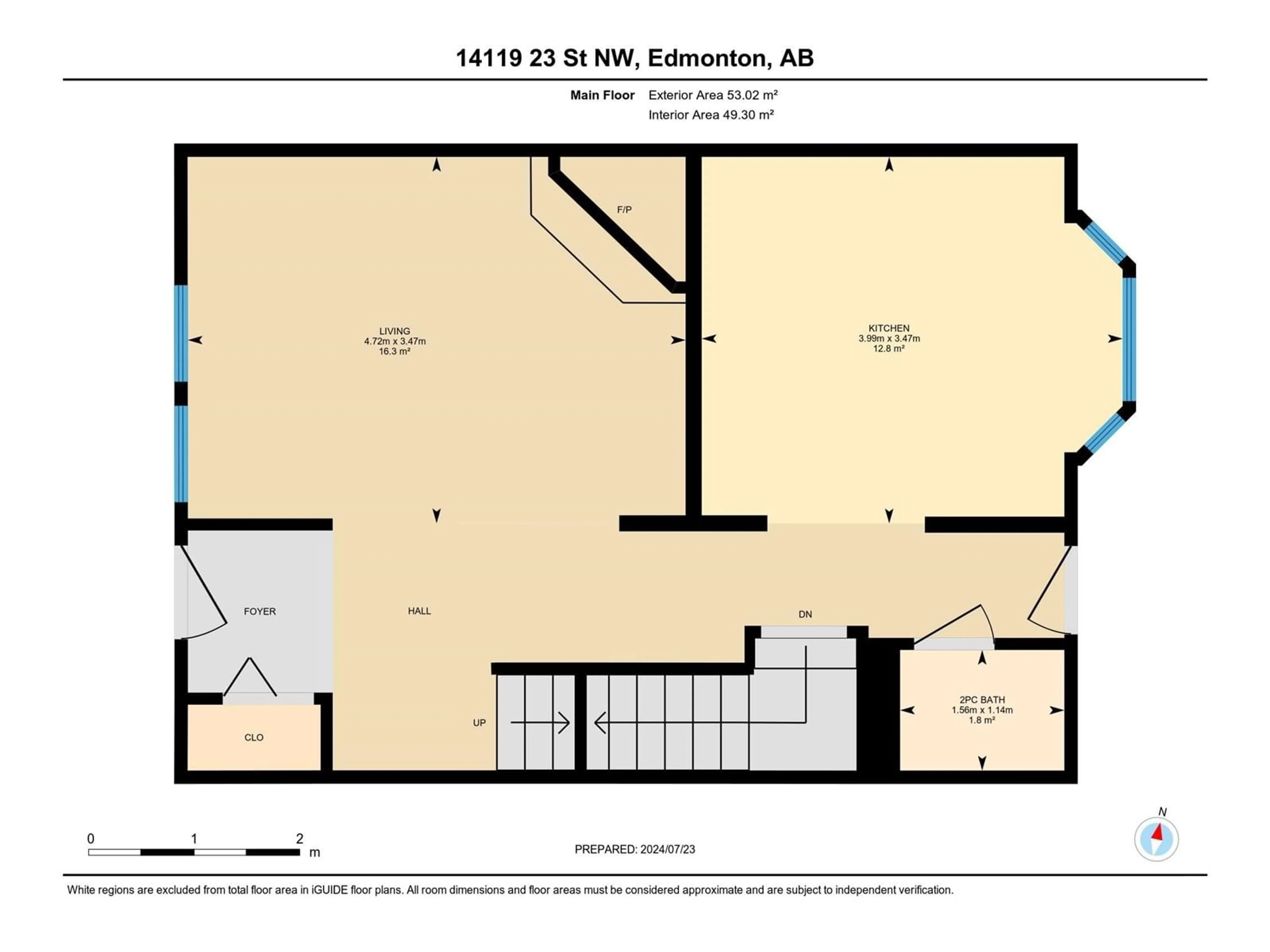 Floor plan for 14119 23 ST NW, Edmonton Alberta T5Y1P9