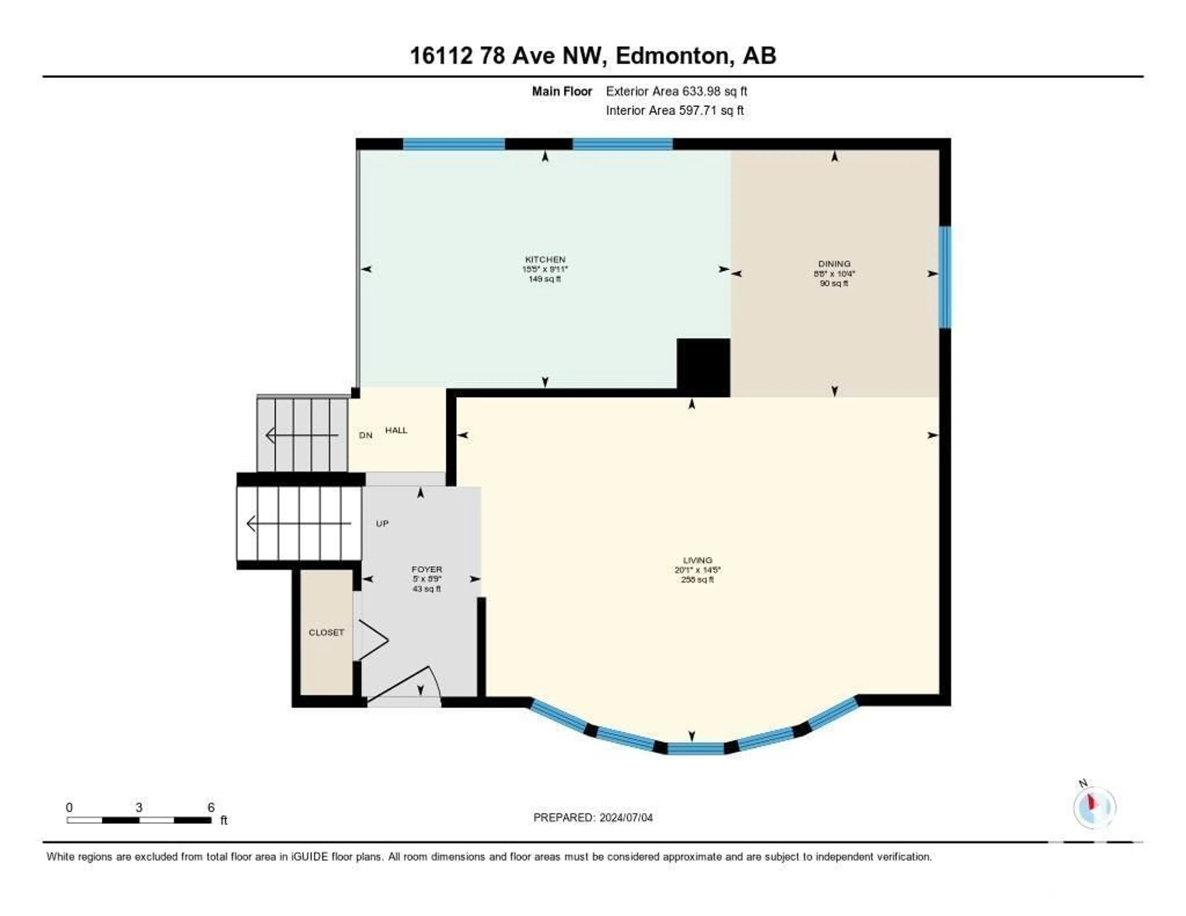 Floor plan for 16112 78 AV NW, Edmonton Alberta T5R3E4