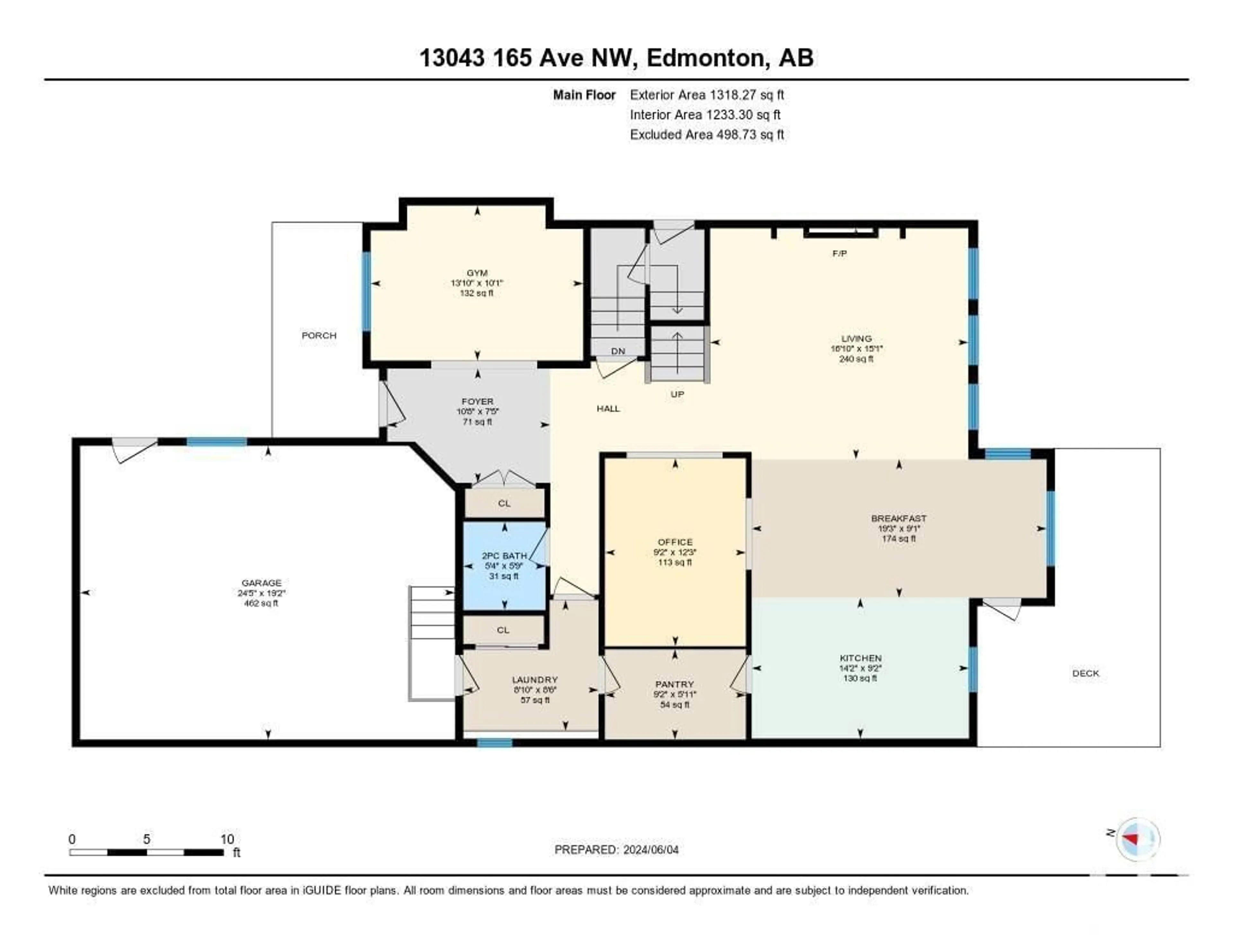 Floor plan for 13043 165 AV NW, Edmonton Alberta T6V0E8