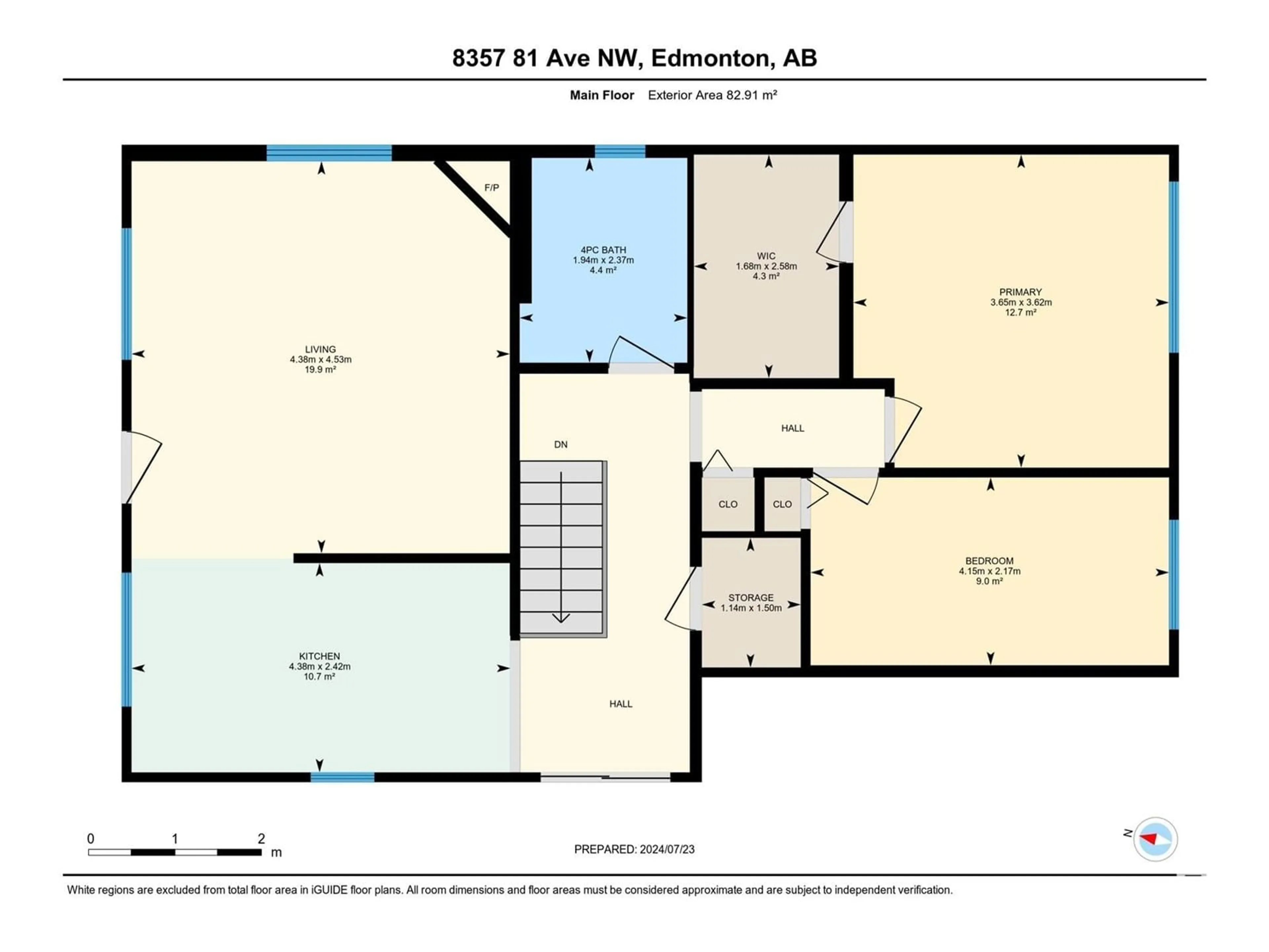 Floor plan for 8357 81 AV NW, Edmonton Alberta T6C0W1