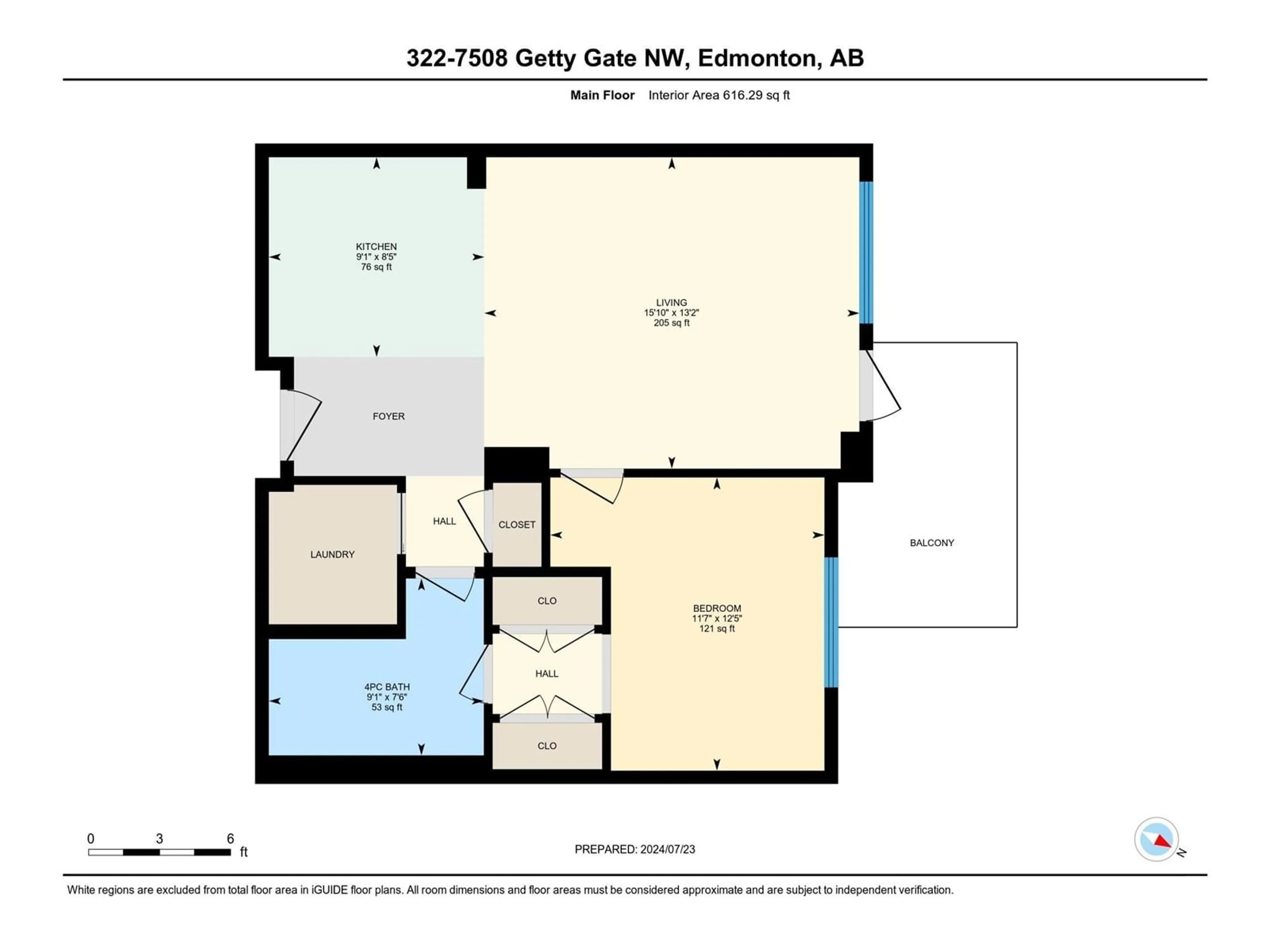 Floor plan for #322 7508 GETTY GA NW, Edmonton Alberta T5T7E6