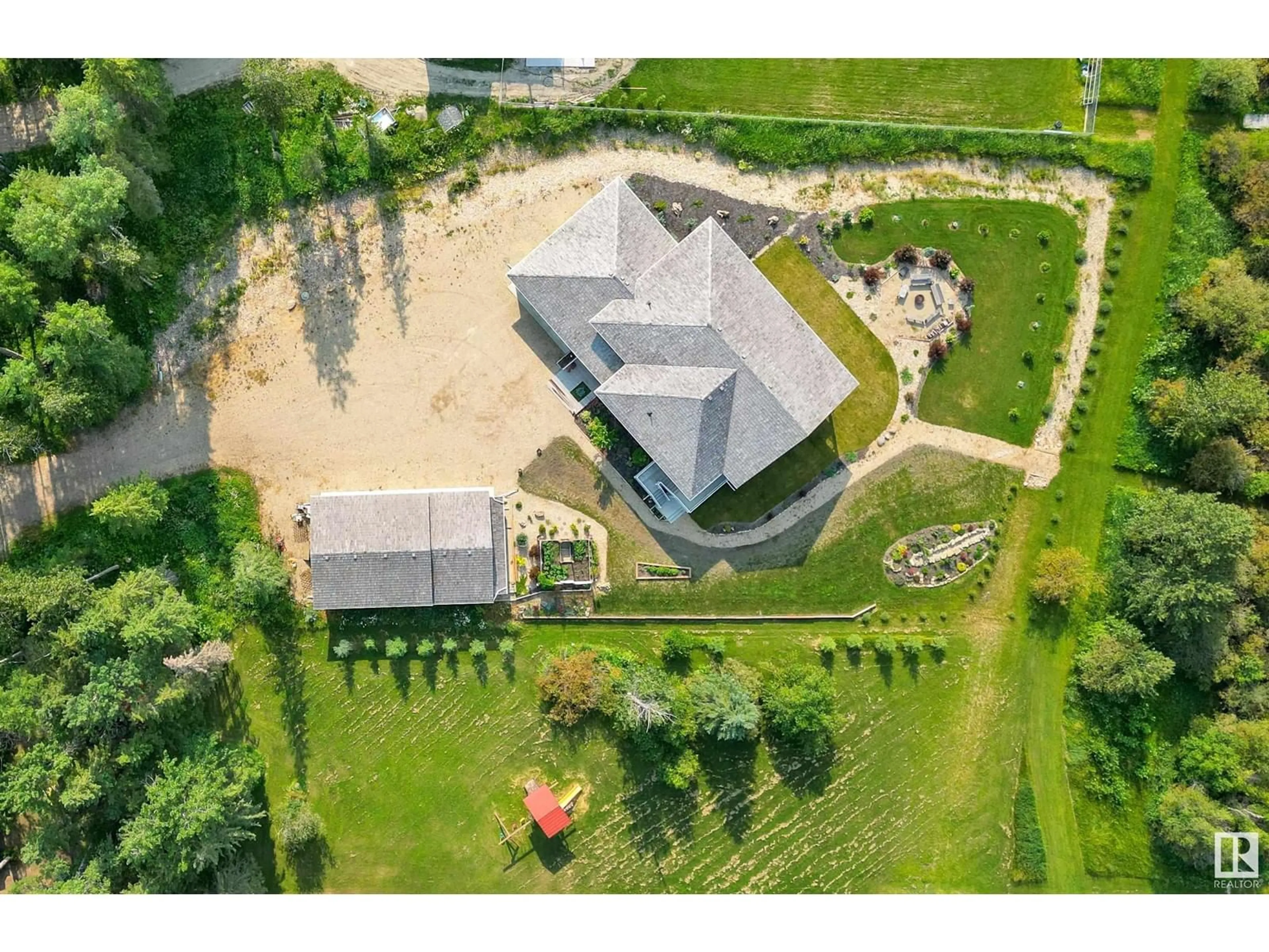 A pic from outside/outdoor area/front of a property/back of a property/a pic from drone, building for 227 464068 HWY 761, Rural Wetaskiwin County Alberta T0C0T0