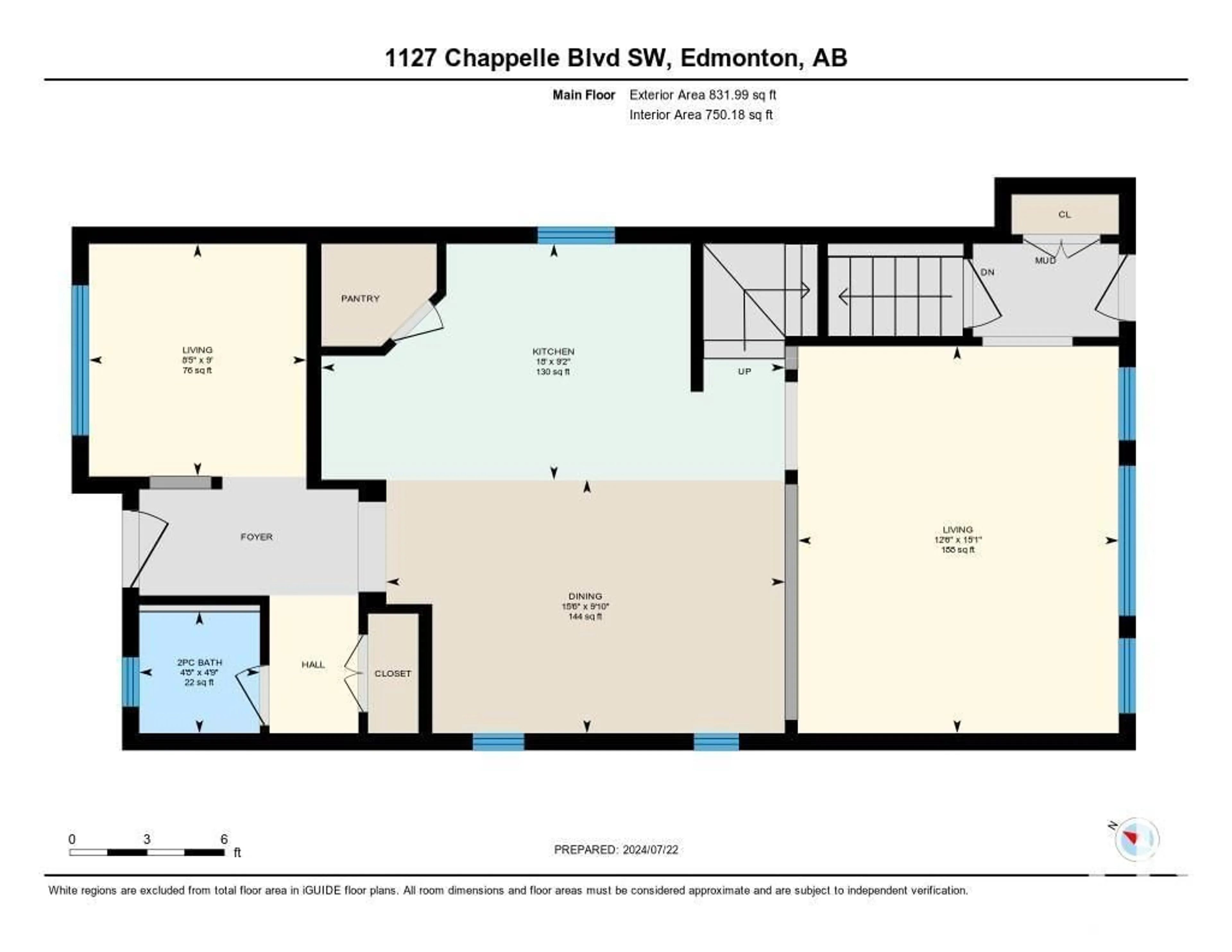 Floor plan for 1127 CHAPPELLE BV SW, Edmonton Alberta T6W0Y9