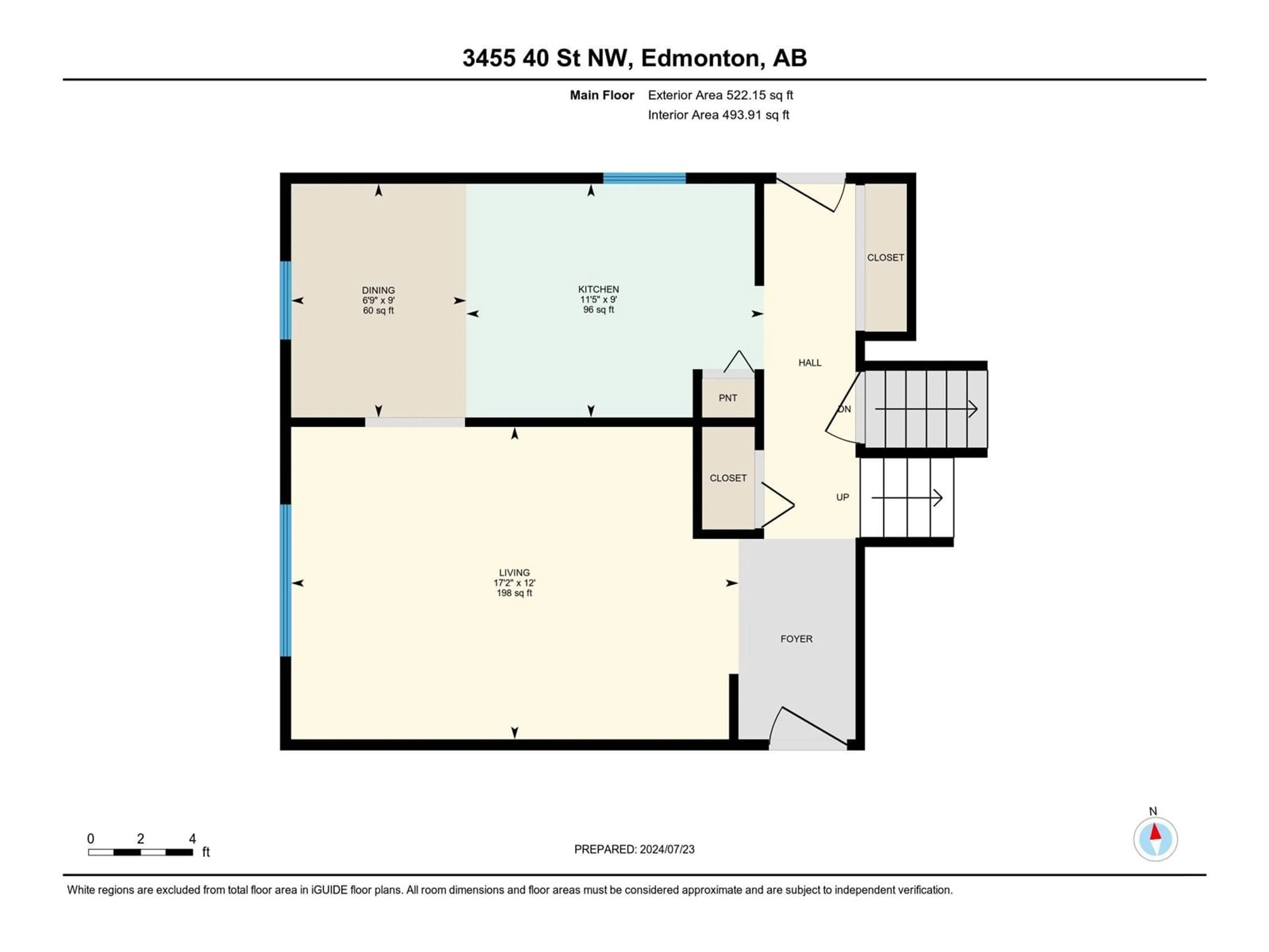 Floor plan for 3455 40 ST NW, Edmonton Alberta T6L4S8
