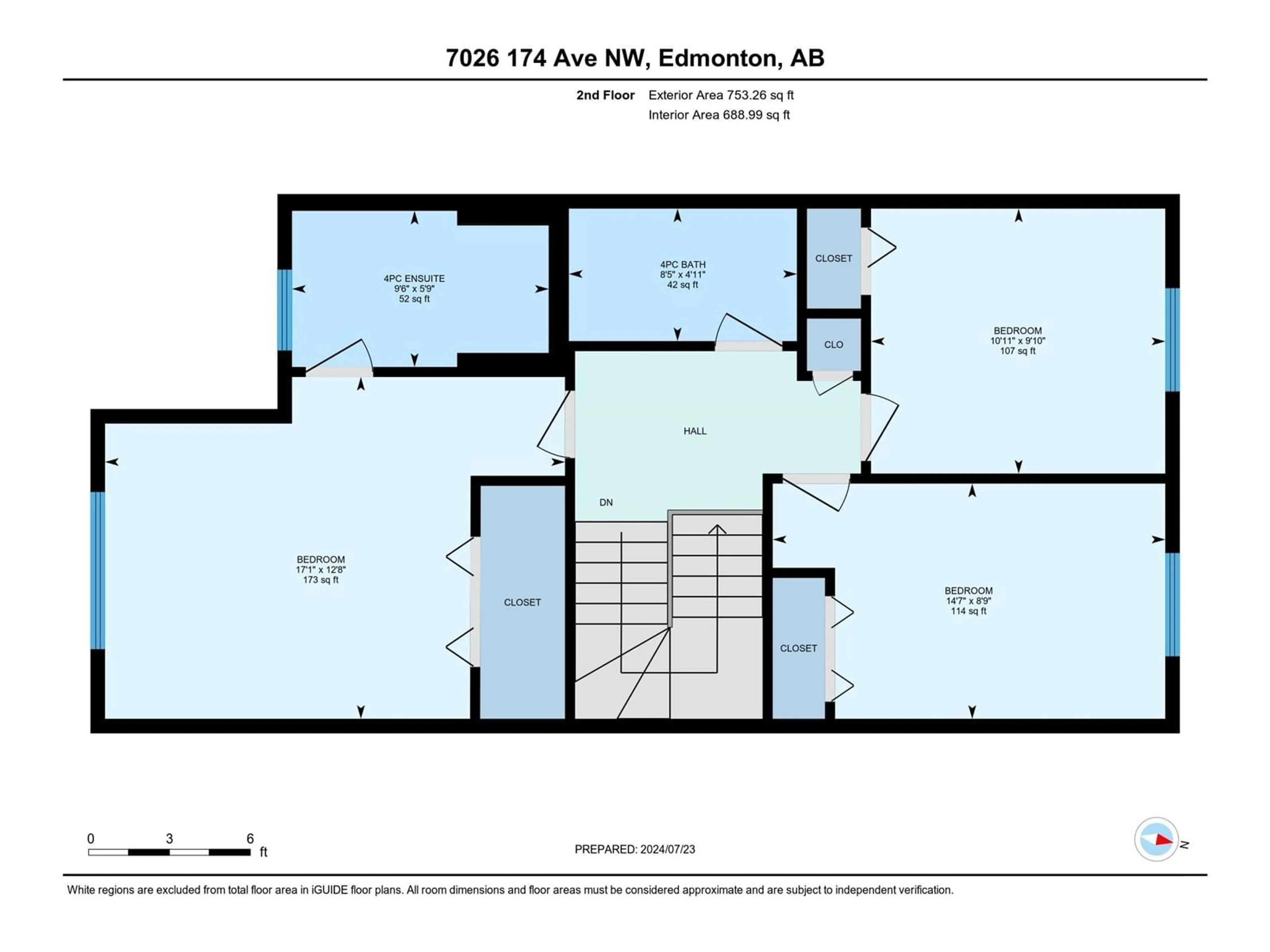 Floor plan for 7026 174 AV NW NW, Edmonton Alberta T5Z0M5