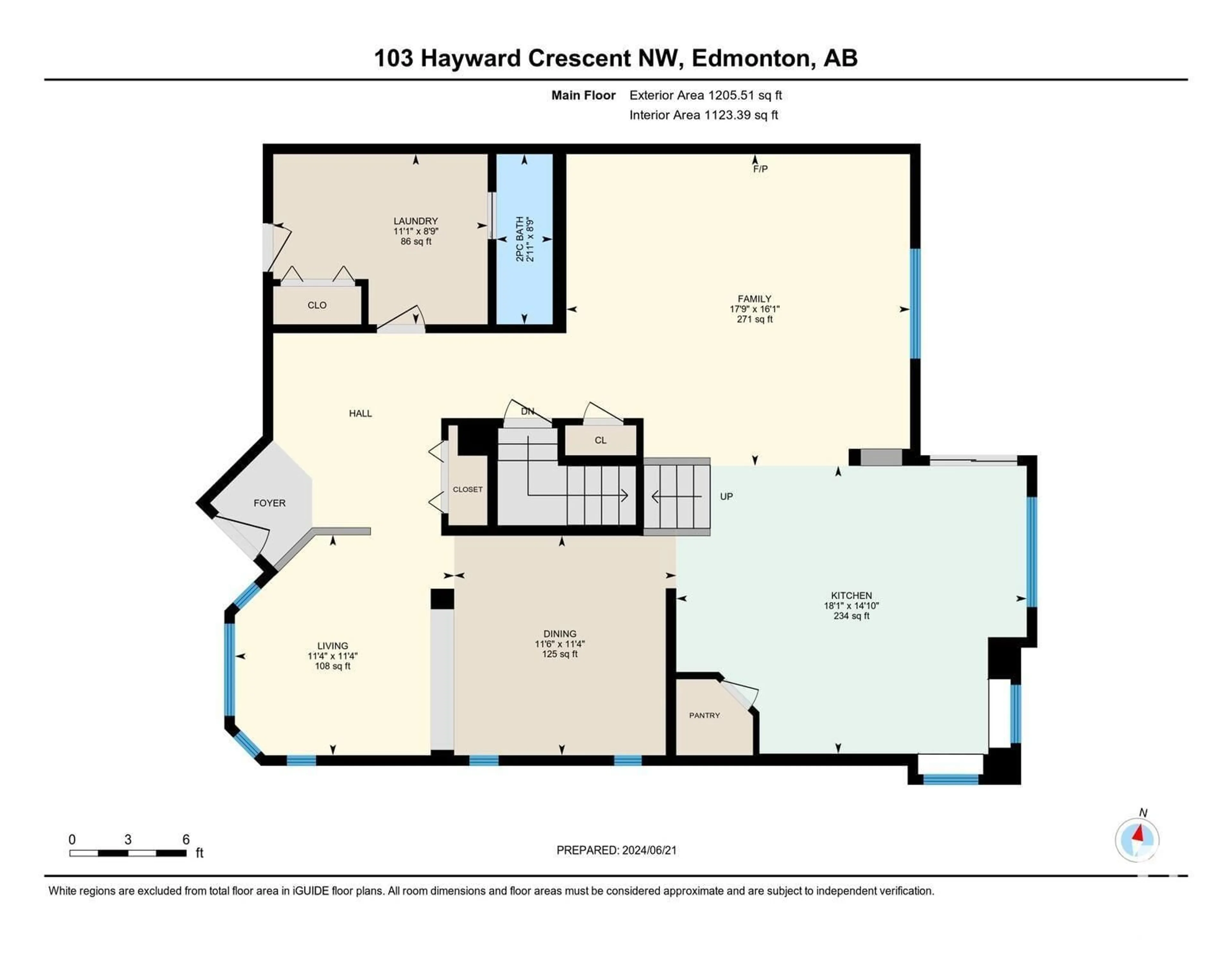 Floor plan for 103 HAYWARD CR NW, Edmonton Alberta T6R3G2