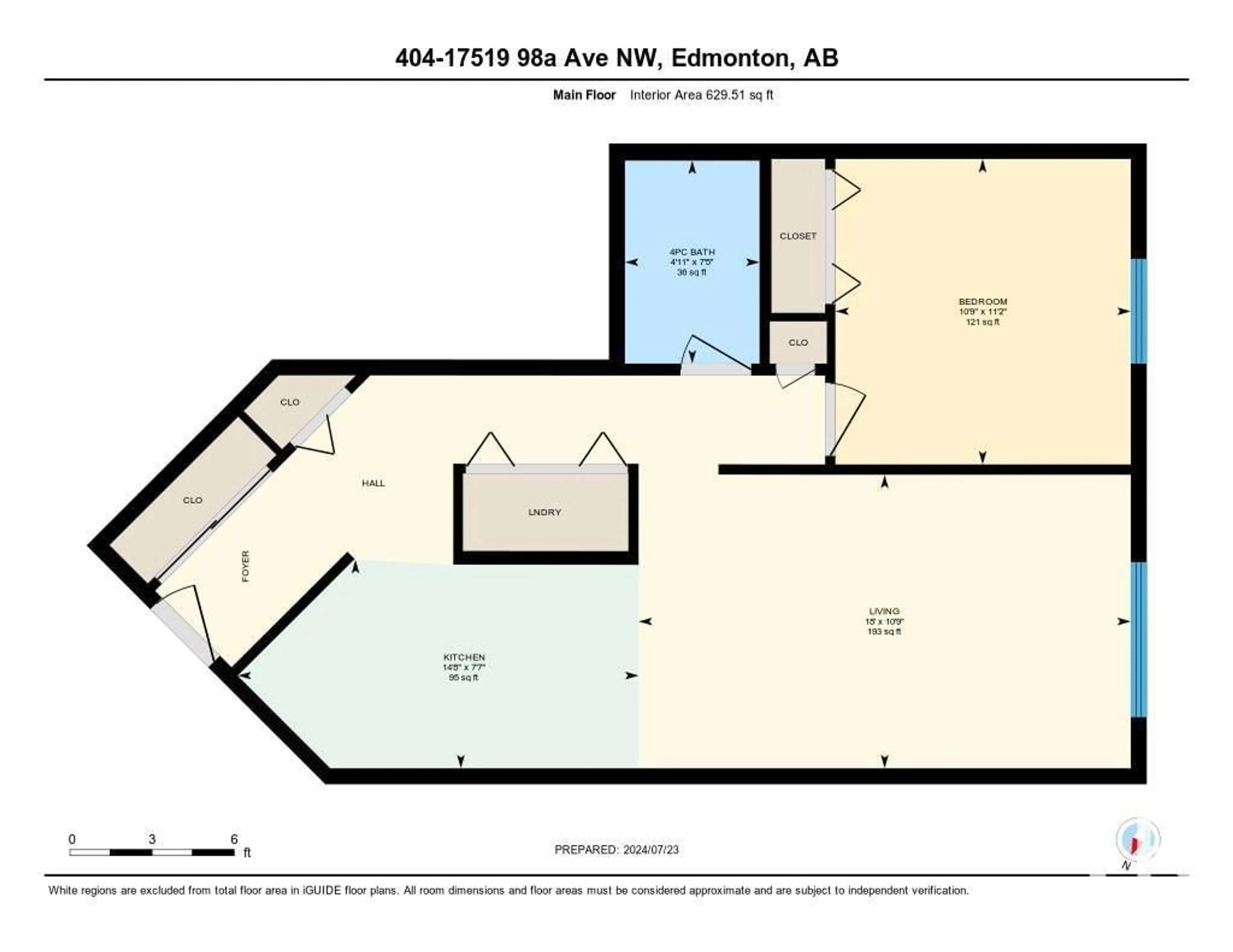 Floor plan for #404 17519 98A AV NW, Edmonton Alberta T5T6C1