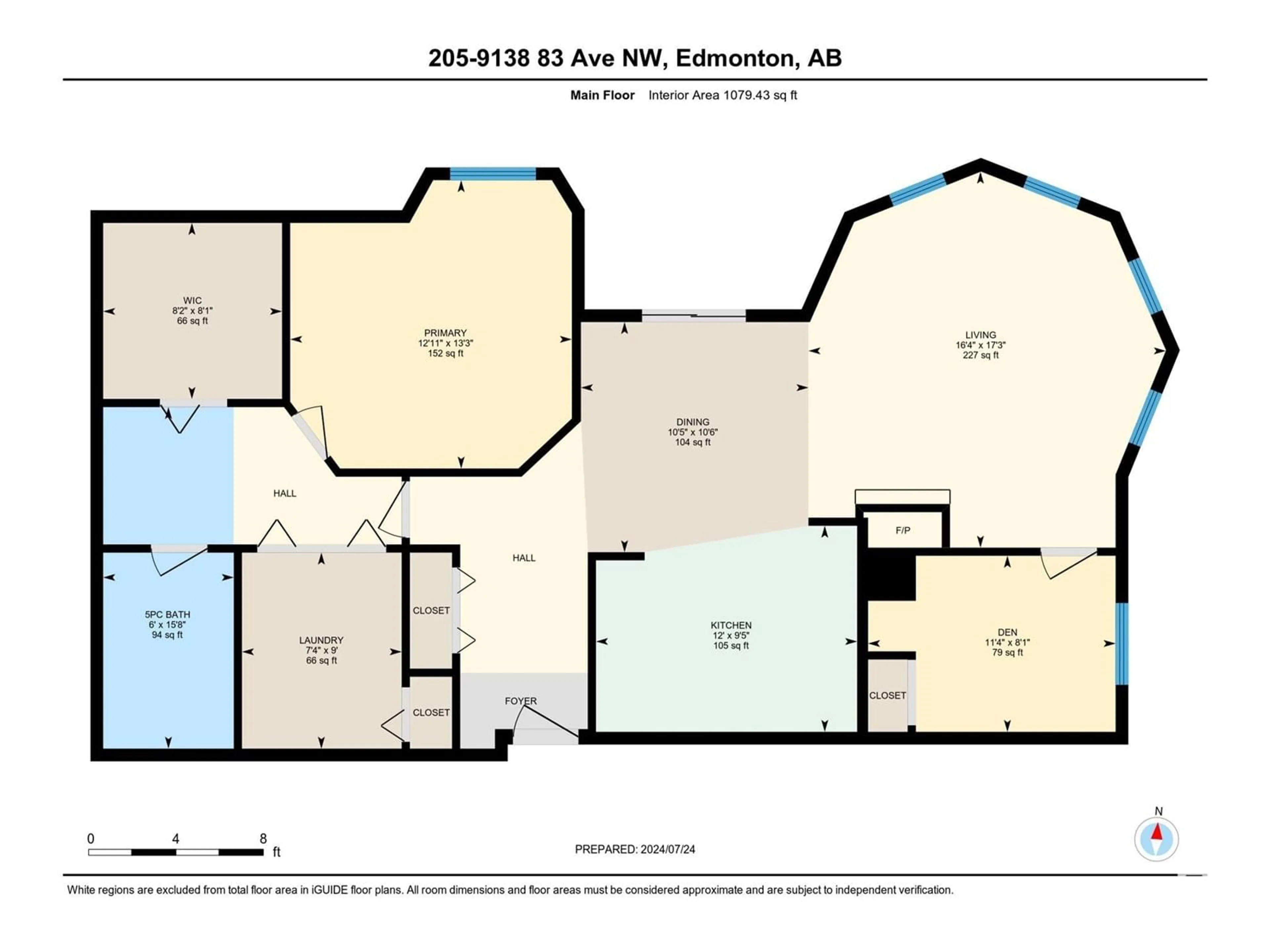 Floor plan for #205 9138 83 AV NW, Edmonton Alberta T6C1B7