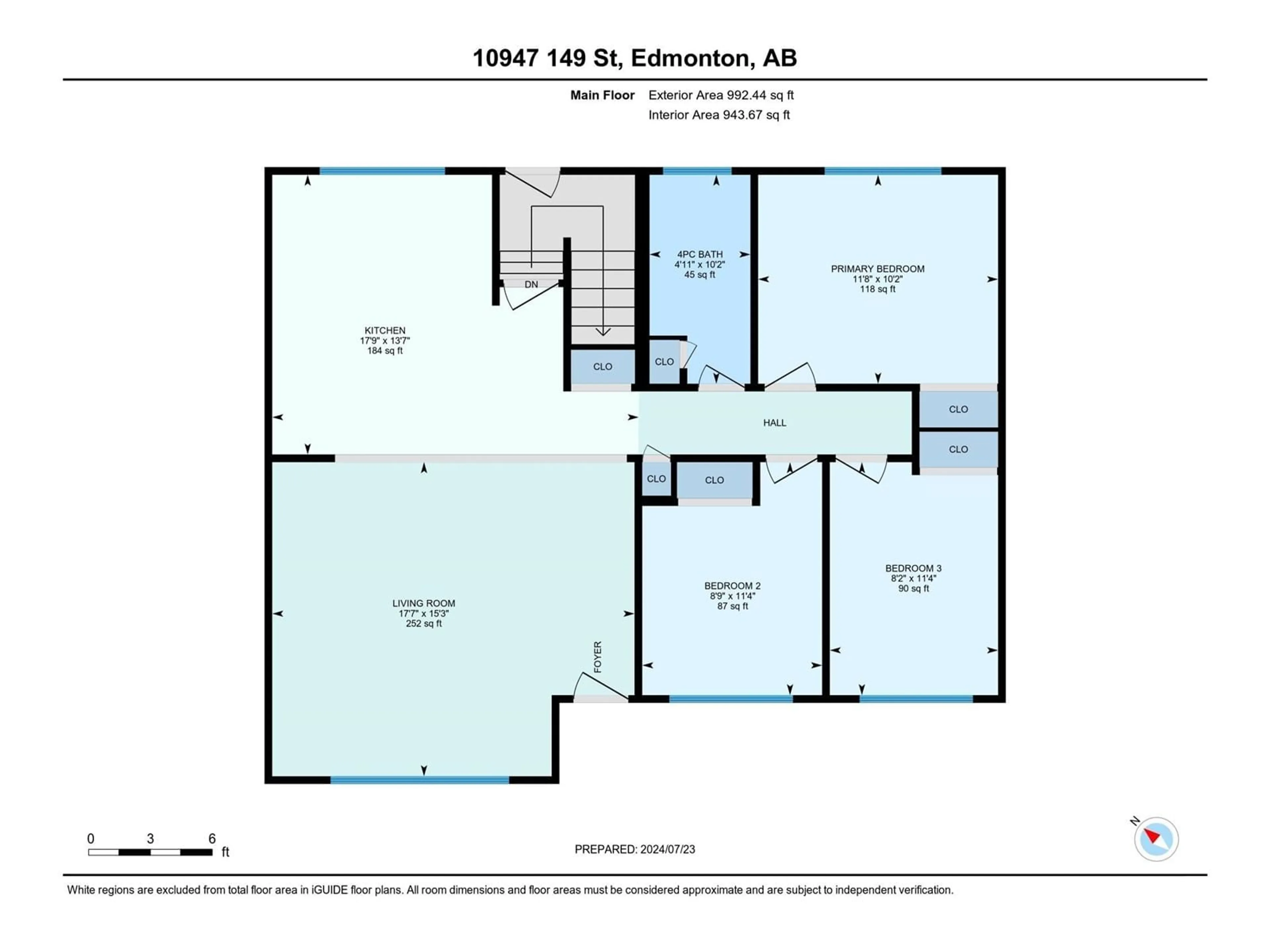 Floor plan for 10947 149 ST NW, Edmonton Alberta T5P1M7