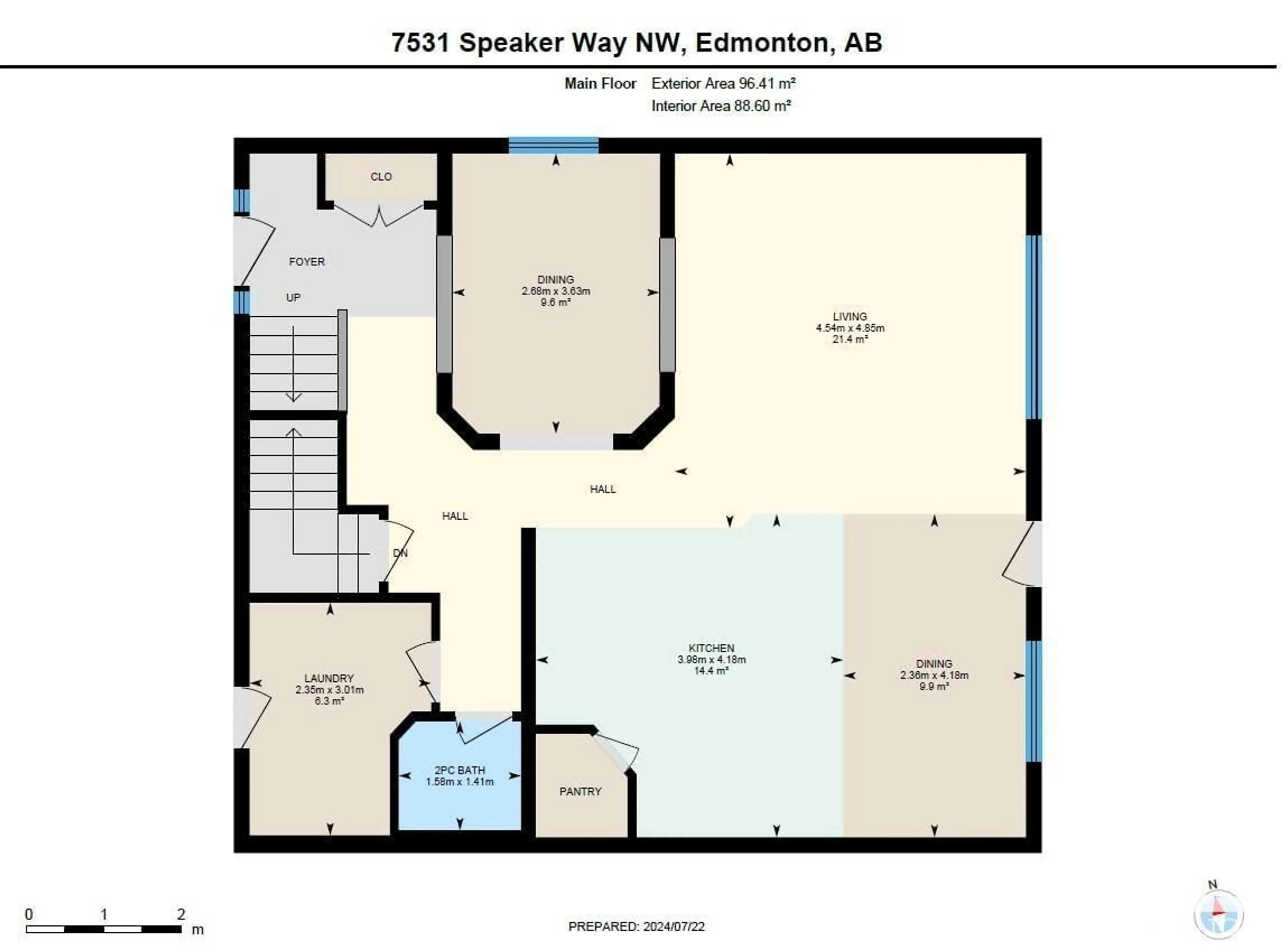 Floor plan for 7531 SPEAKER WY NW, Edmonton Alberta T6R0P2