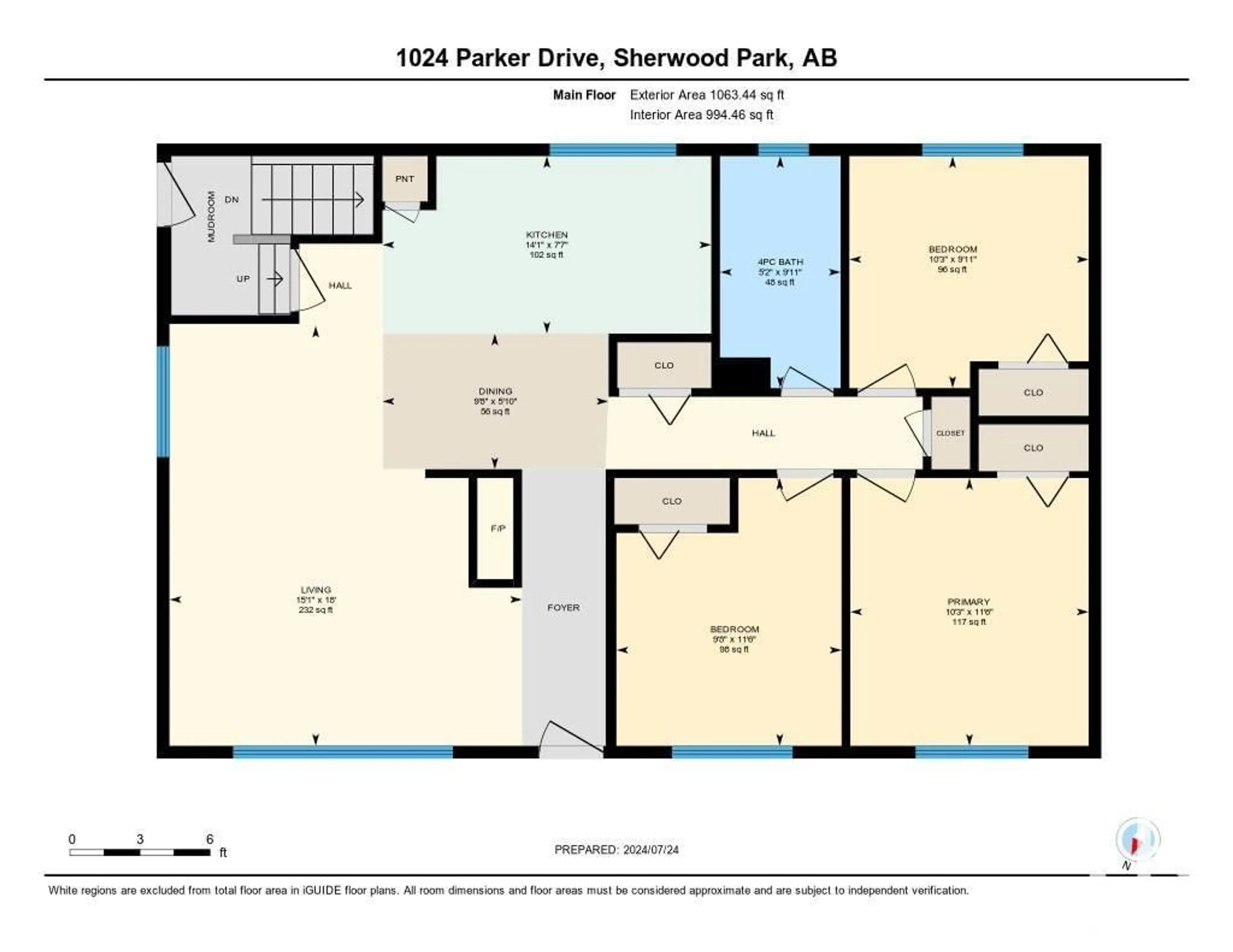 Floor plan for 1024 PARKER DR, Sherwood Park Alberta T8A1C6