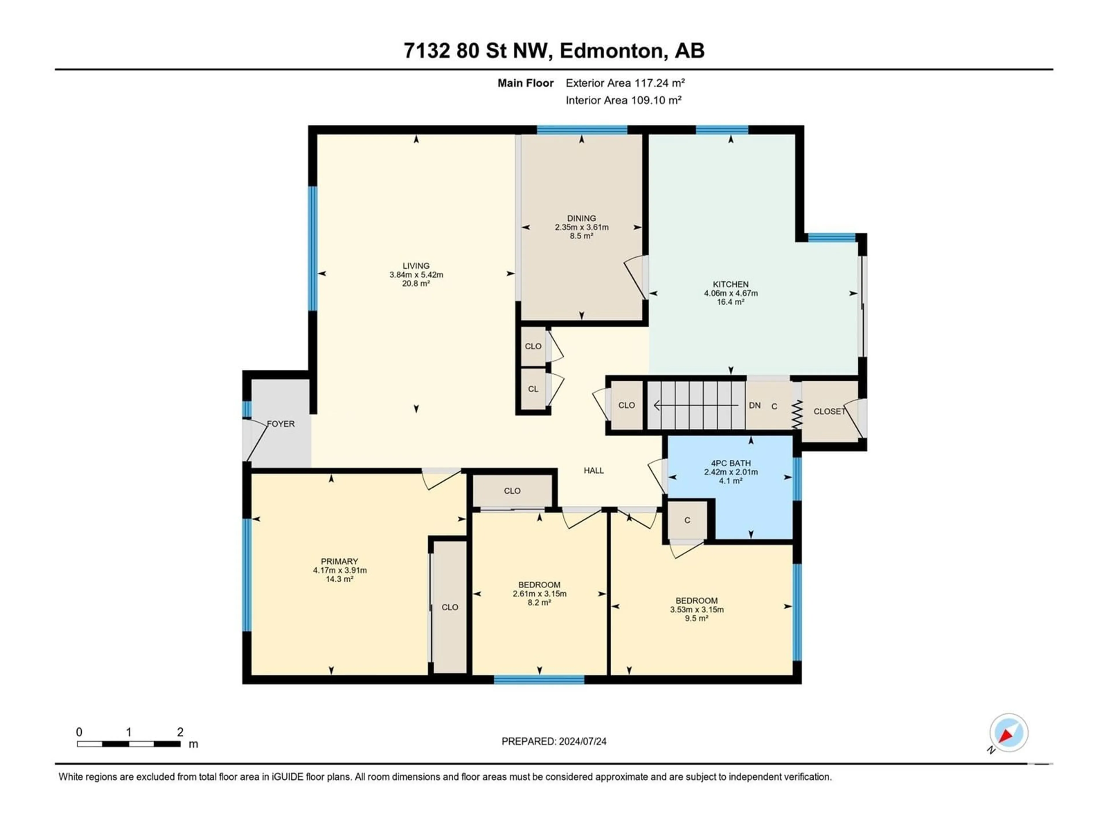 Floor plan for 7132 80 ST NW, Edmonton Alberta T6C2S4