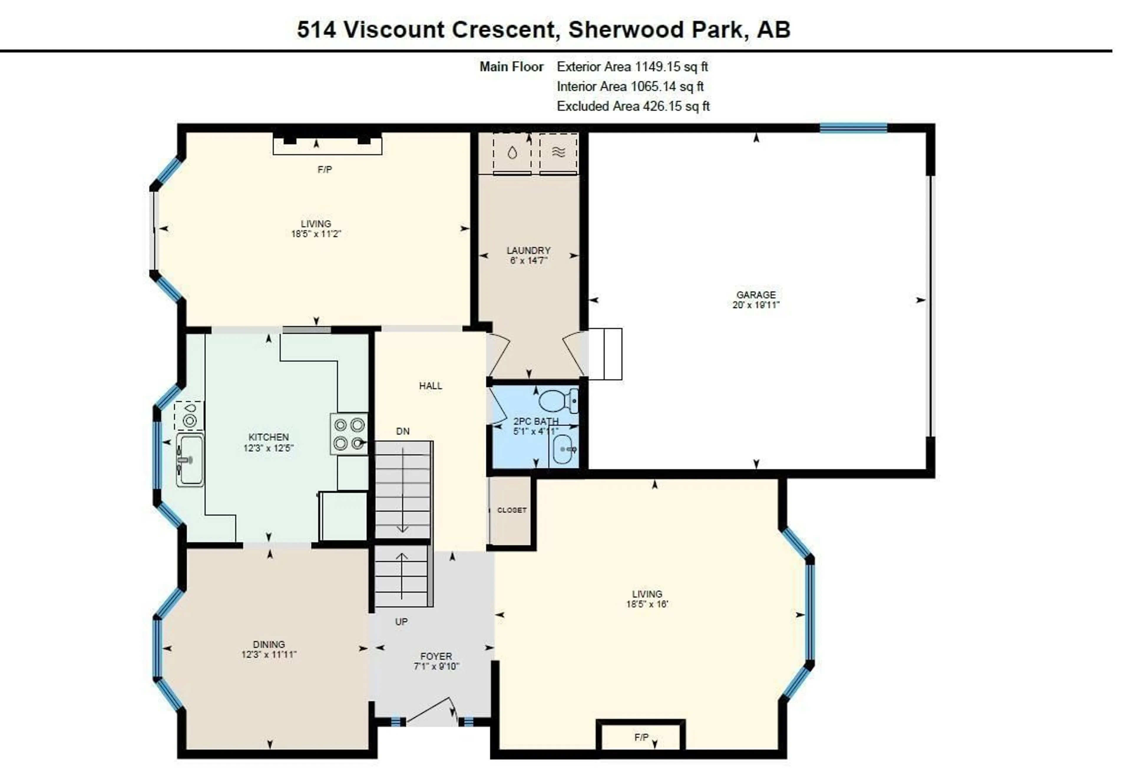 Floor plan for 514 VISCOUNT CR, Sherwood Park Alberta T8A4K5