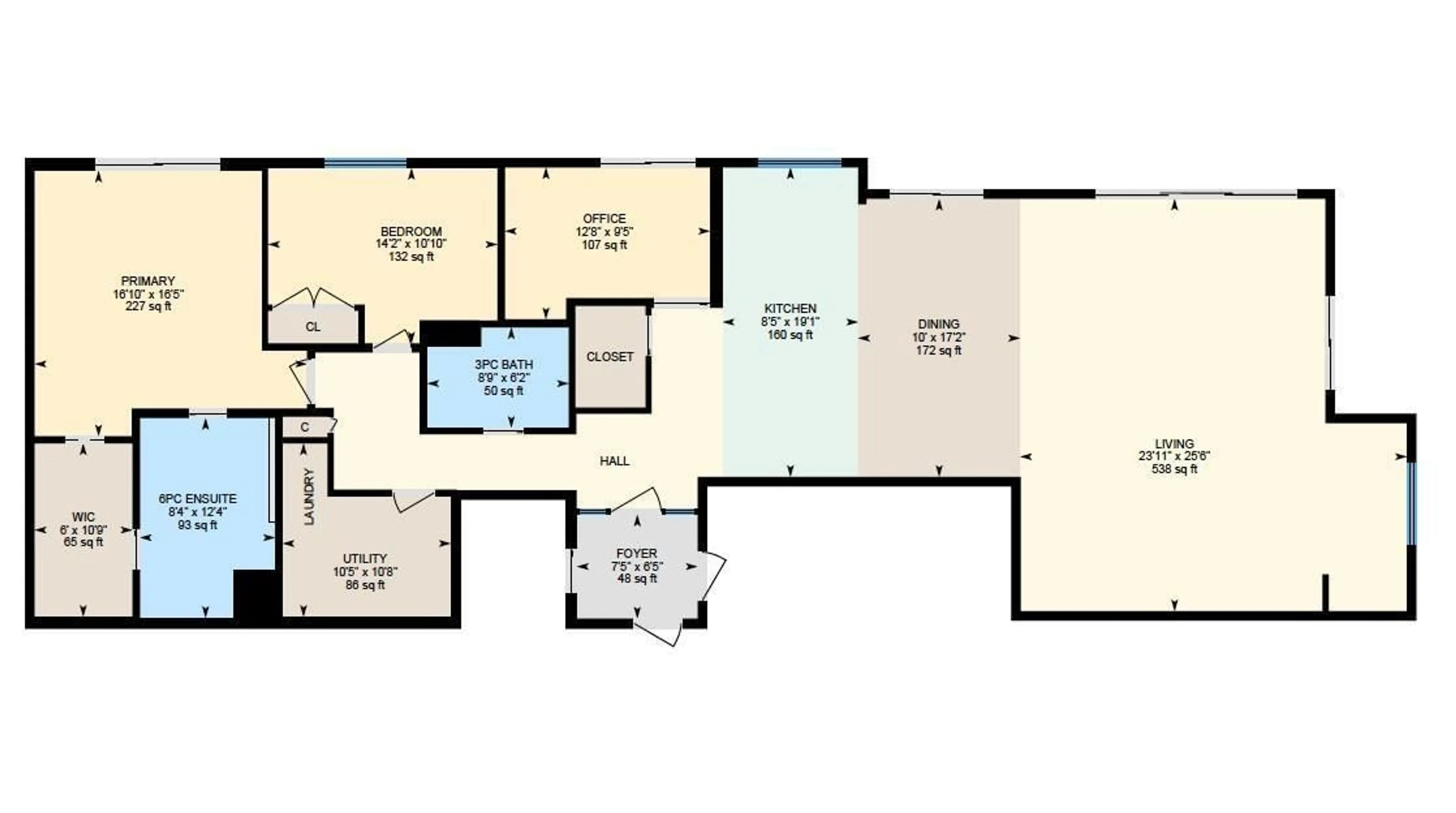 Floor plan for #6 9804 112 ST NW, Edmonton Alberta T5K1L4