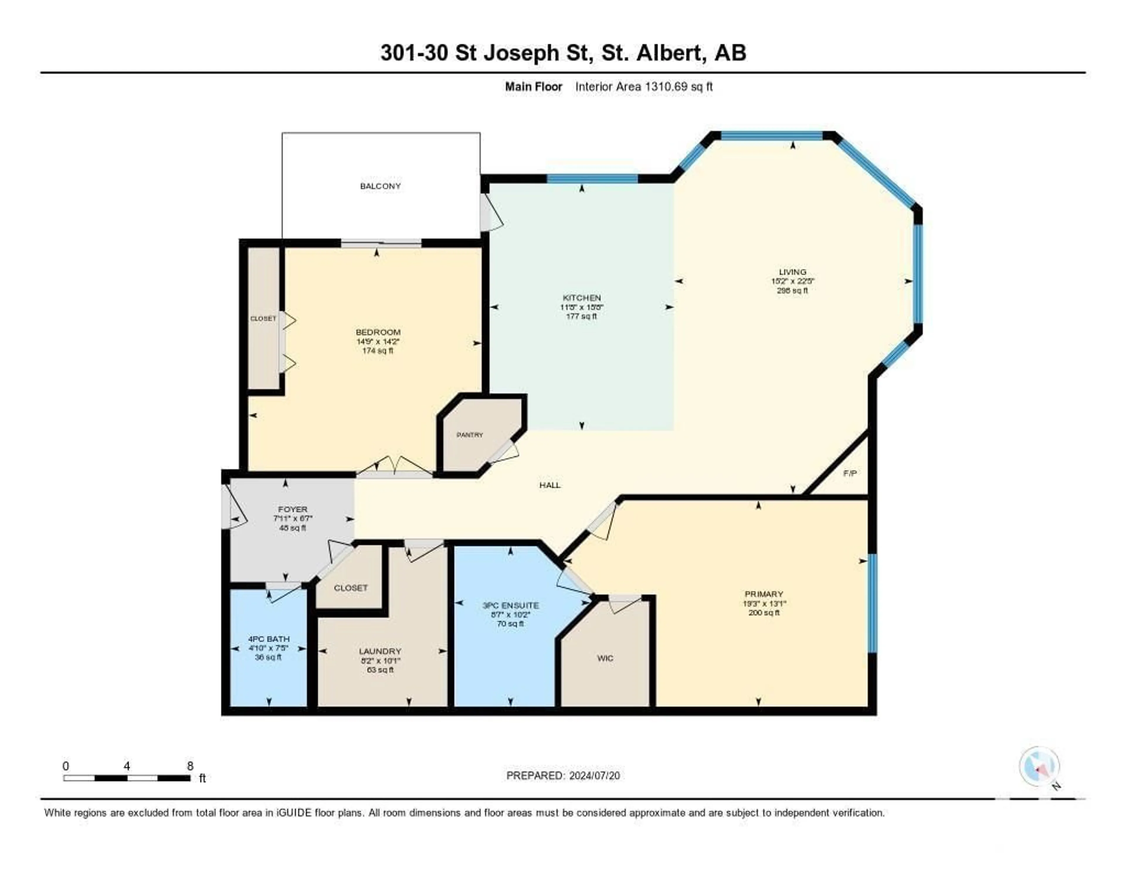 Floor plan for #301 30 ST JOSEPH ST, St. Albert Alberta T8N7C9