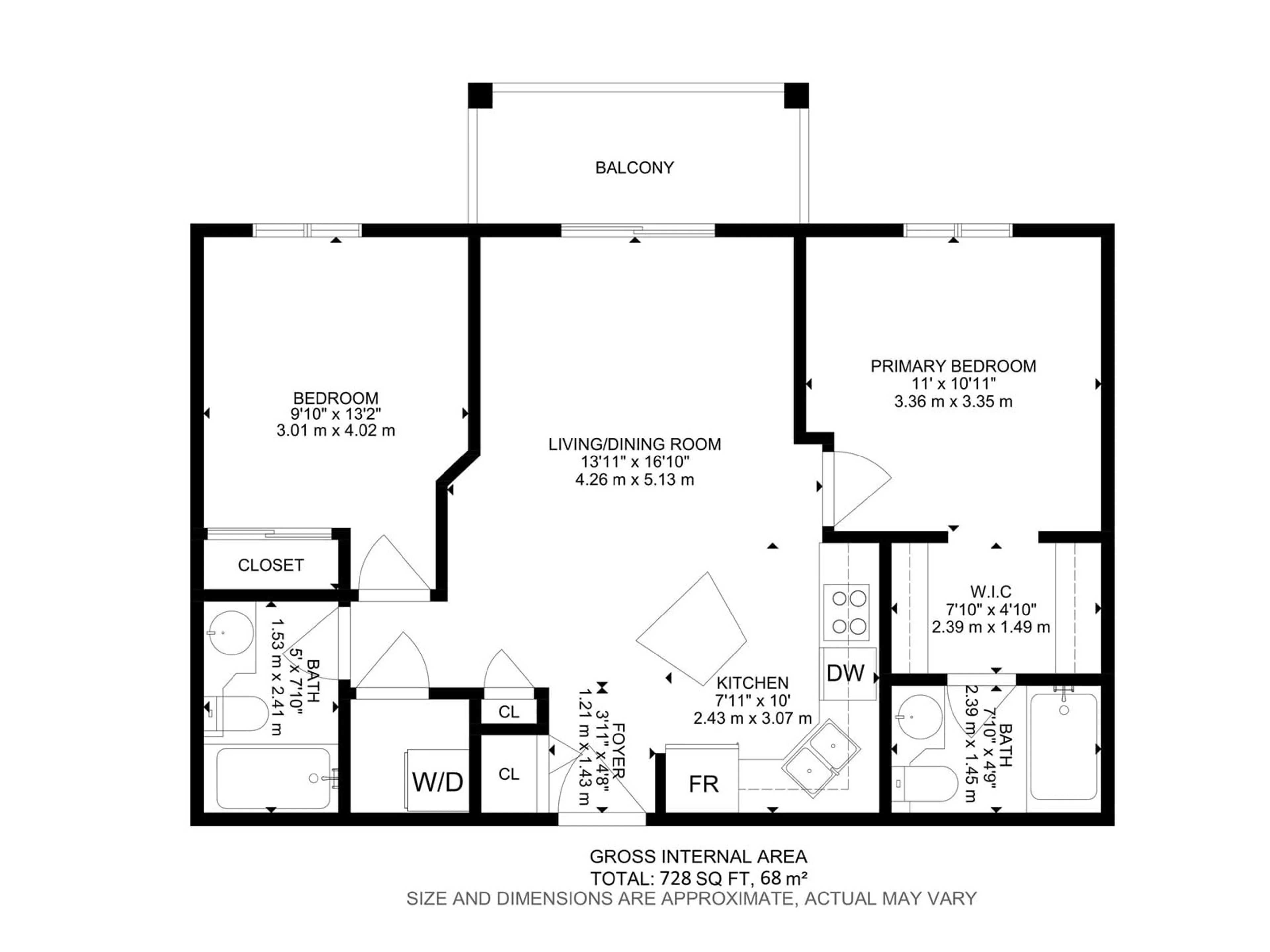 Floor plan for #216 11325 83 ST NW, Edmonton Alberta T5B4W5