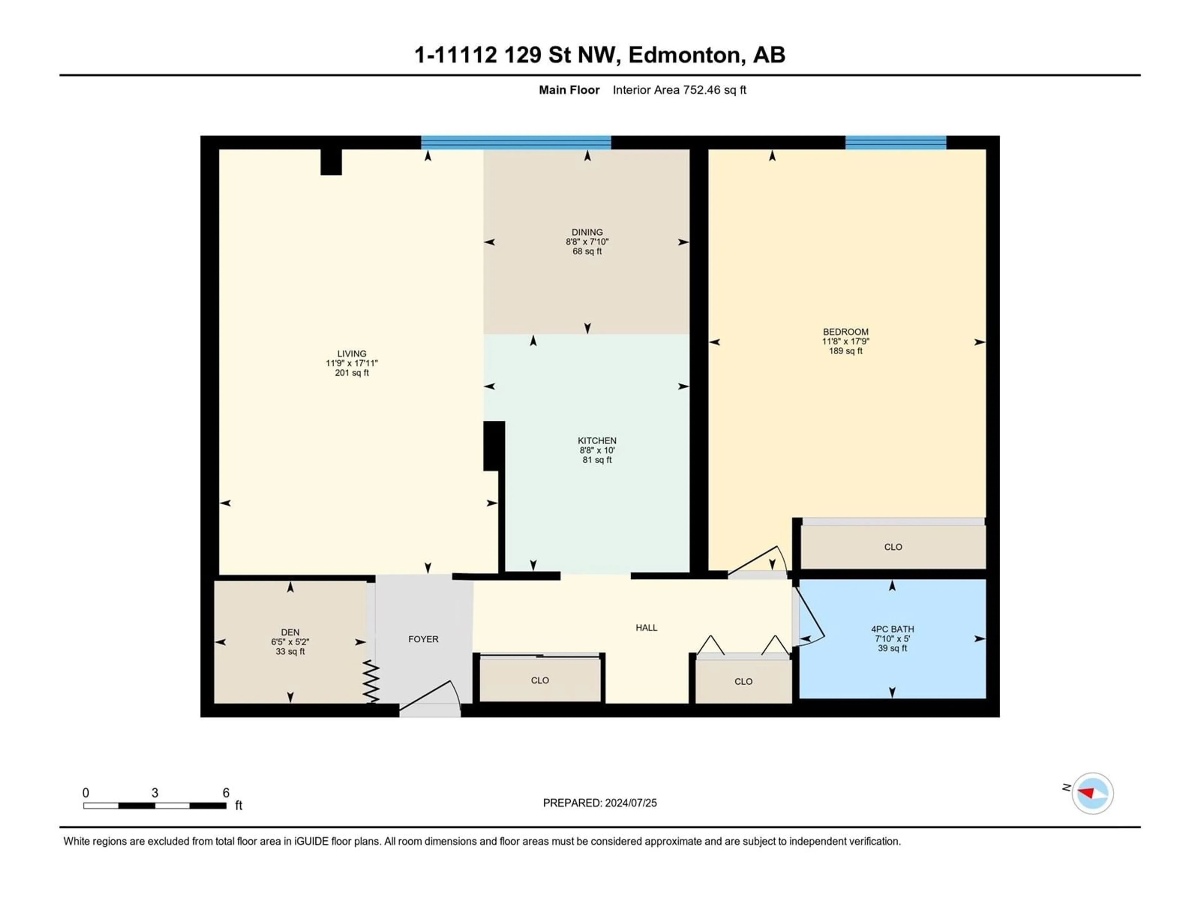 Floor plan for #1 11112 129 ST NW, Edmonton Alberta T5M0Y5